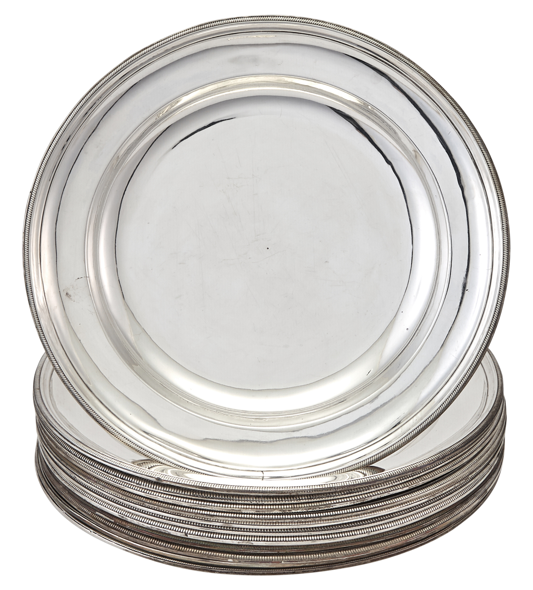 Lot image - Set of Twelve French Silver Dinner Plates