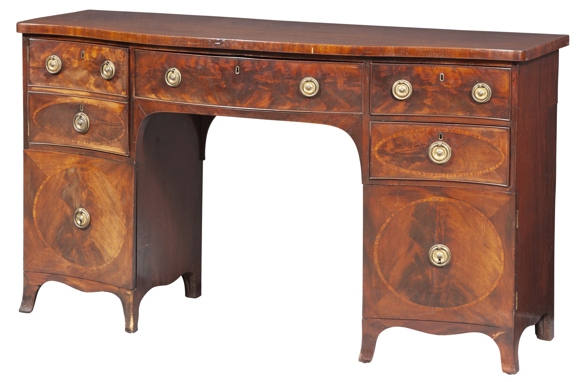 Lot image - George III Mahogany Serpentine Front Sideboard