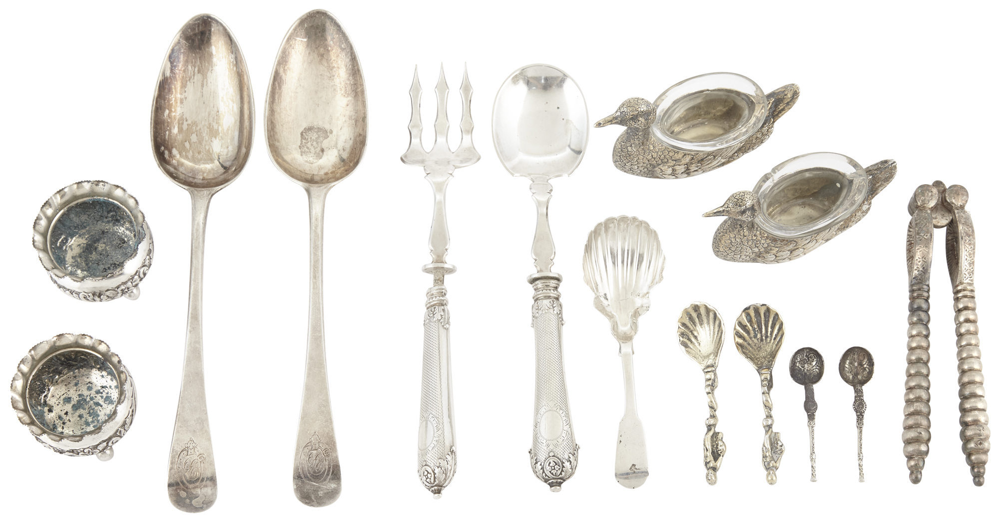 Lot image - Group of Silver and Silver Plated Utensils