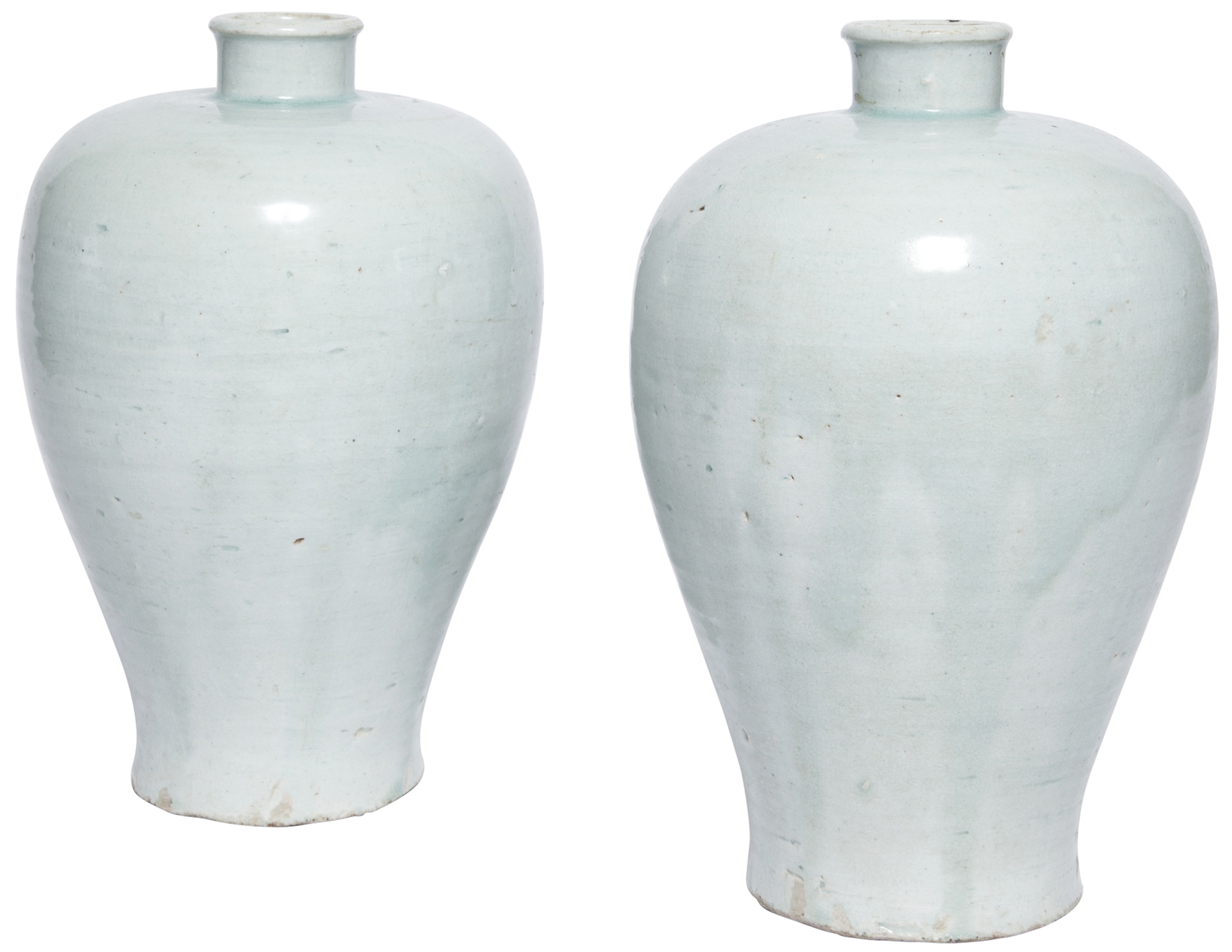 Lot image - Two Exceptionally Rare Chinese Glazed Qingbai Ware Vases