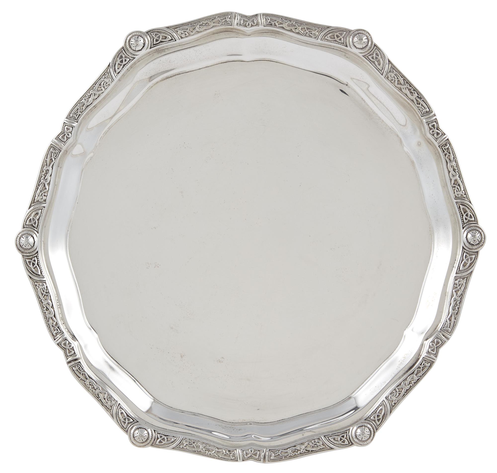 Lot image - English Sterling Silver Celtic Revival Waiter