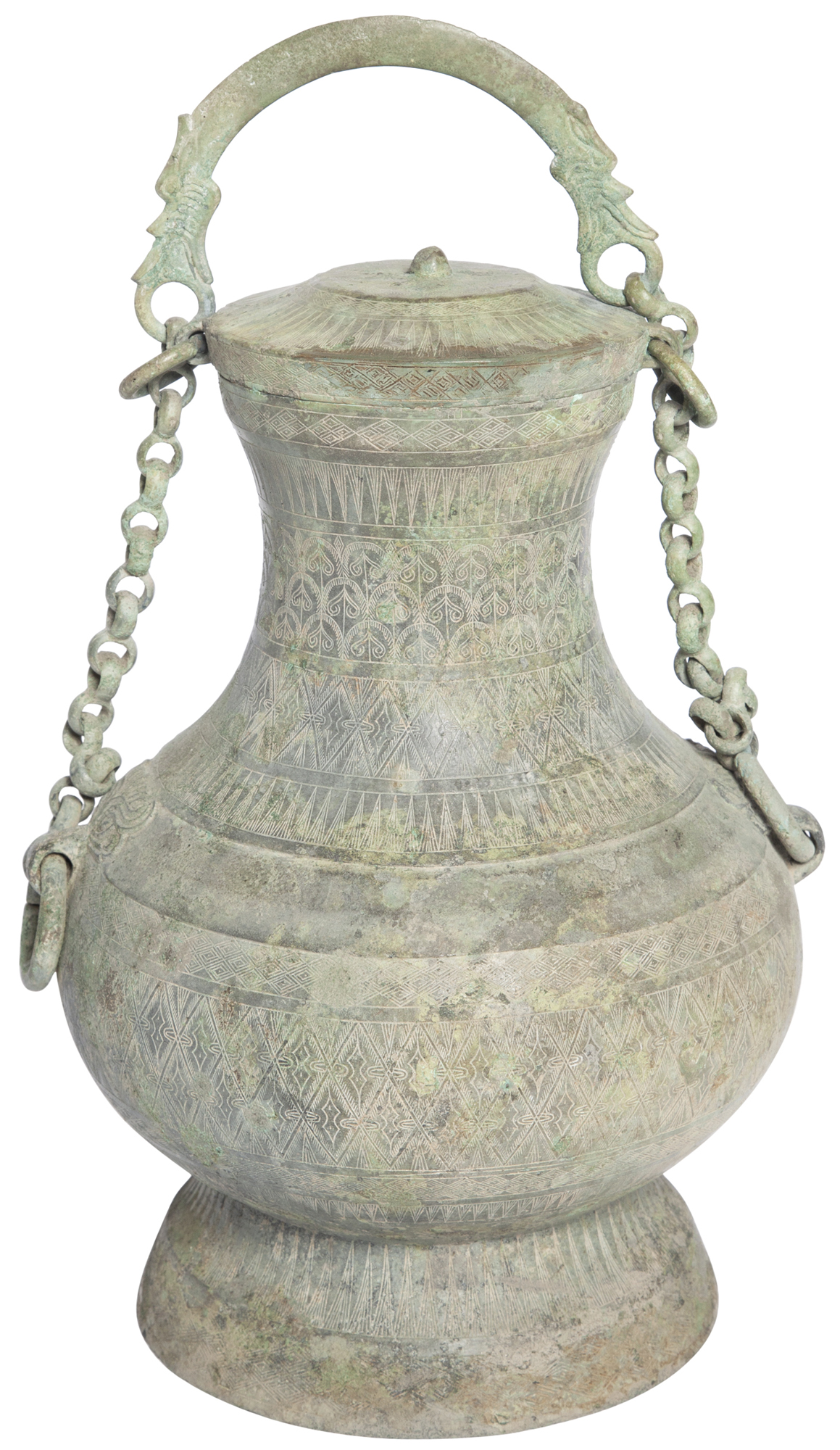 Lot image - Chinese Archaic Bronze Wine Hu Vessel