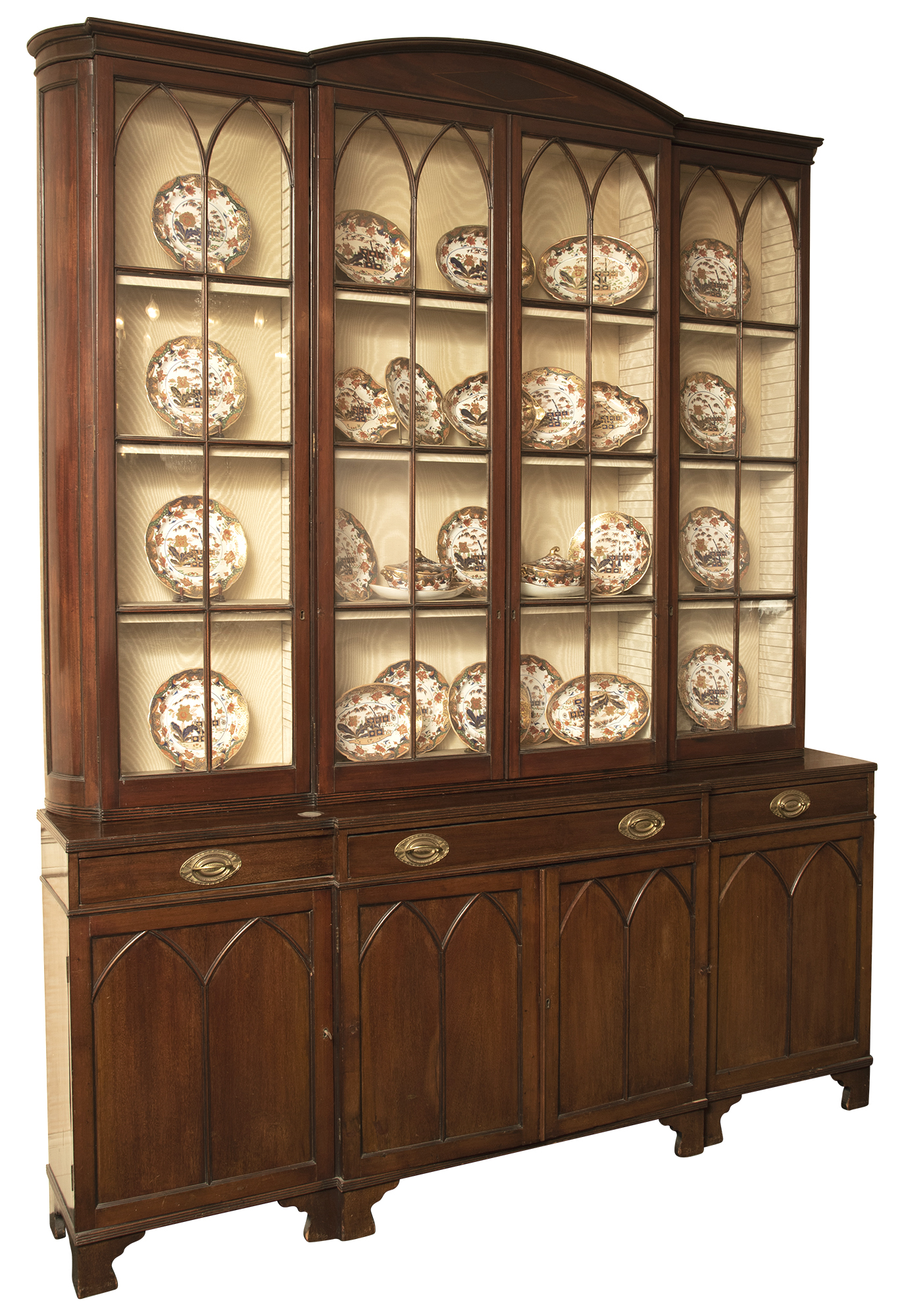 Lot image - Regency Mahogany Breakfront Bookcase