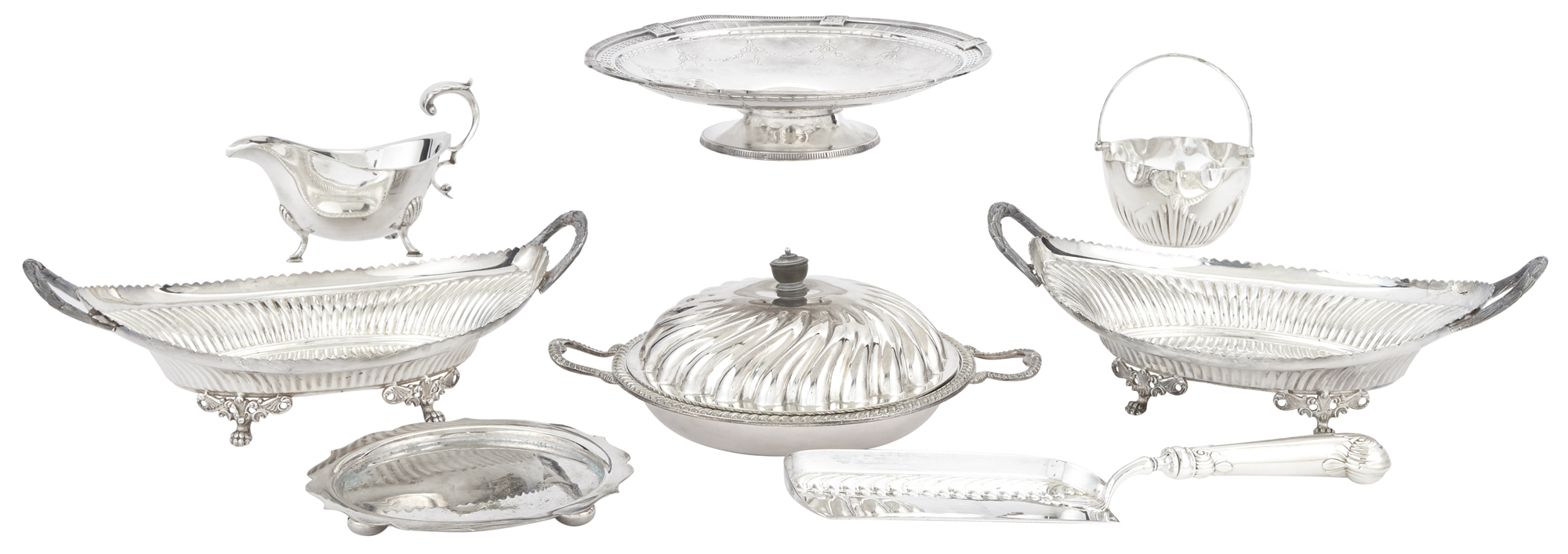 Lot image - Group of Silver Plated Table Articles