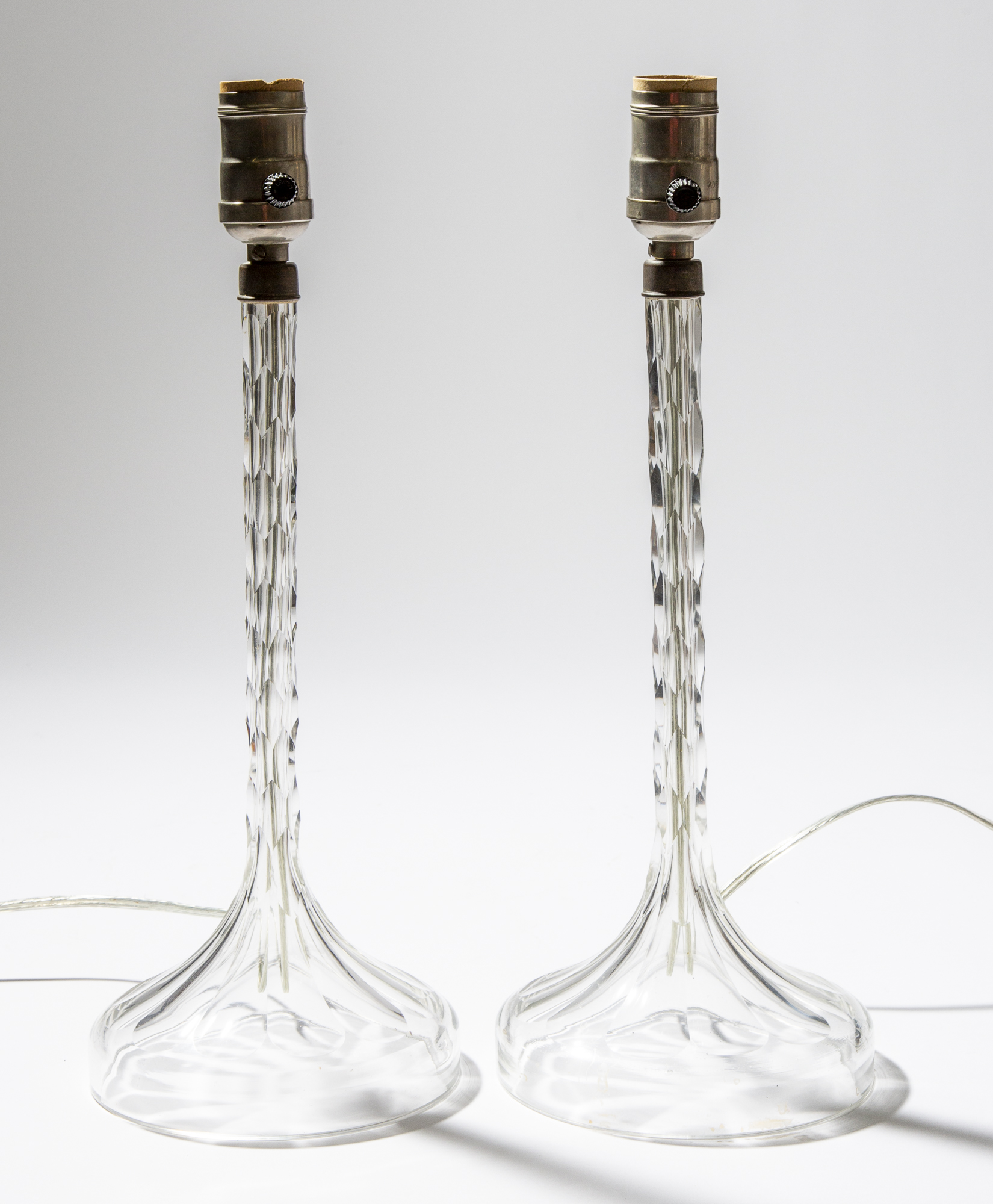 Lot image - Pair of Glass Table Lamps