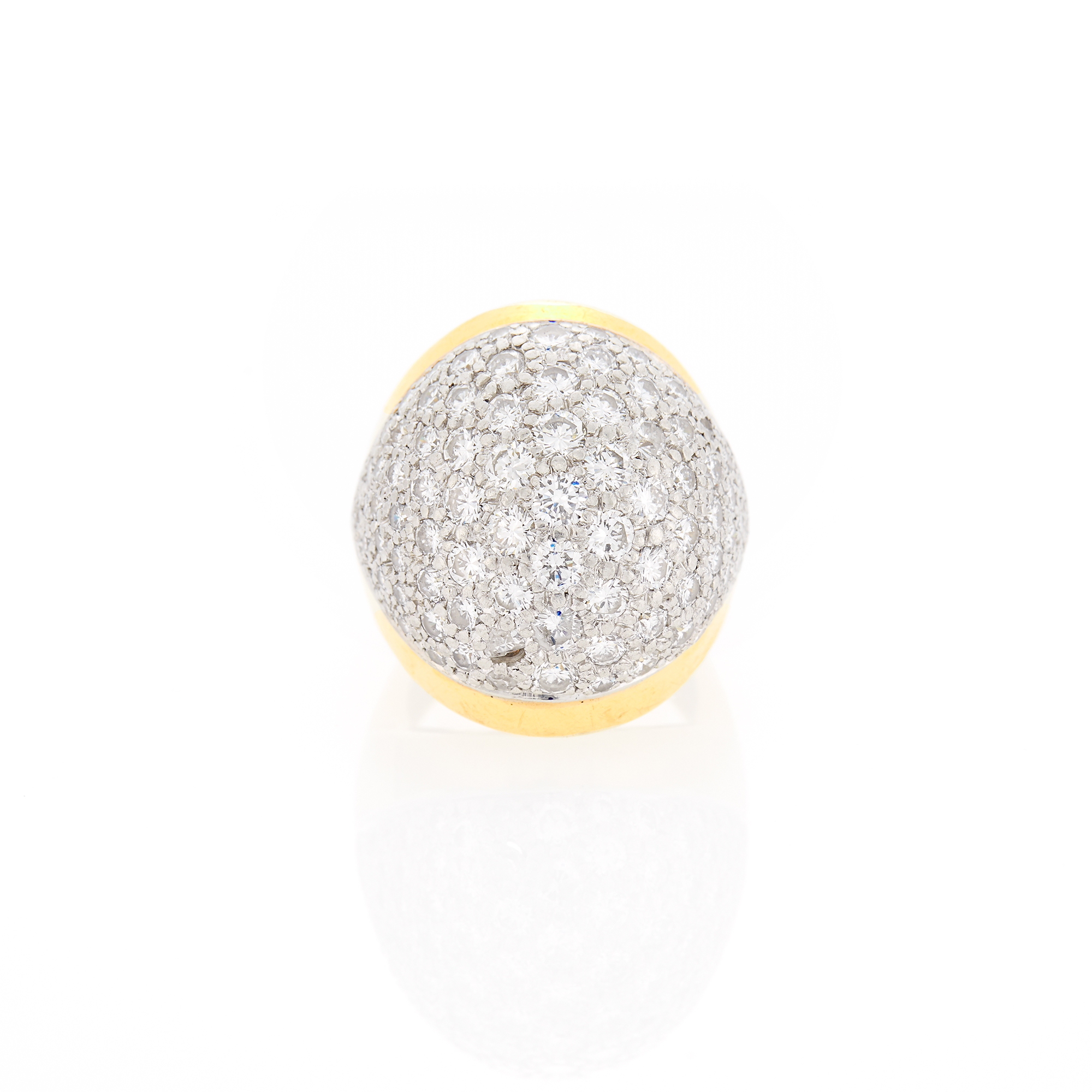Lot image - Two-Color Gold and Diamond Dome Ring