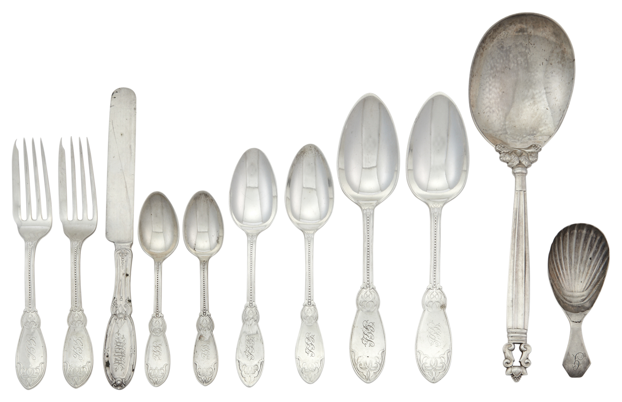 Lot image - John Polhemus for Tiffany & Co. Sterling Silver Part Dessert Service