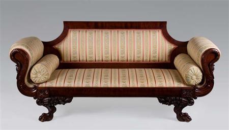 Lot image - Classical Mahogany Upholstered Settee