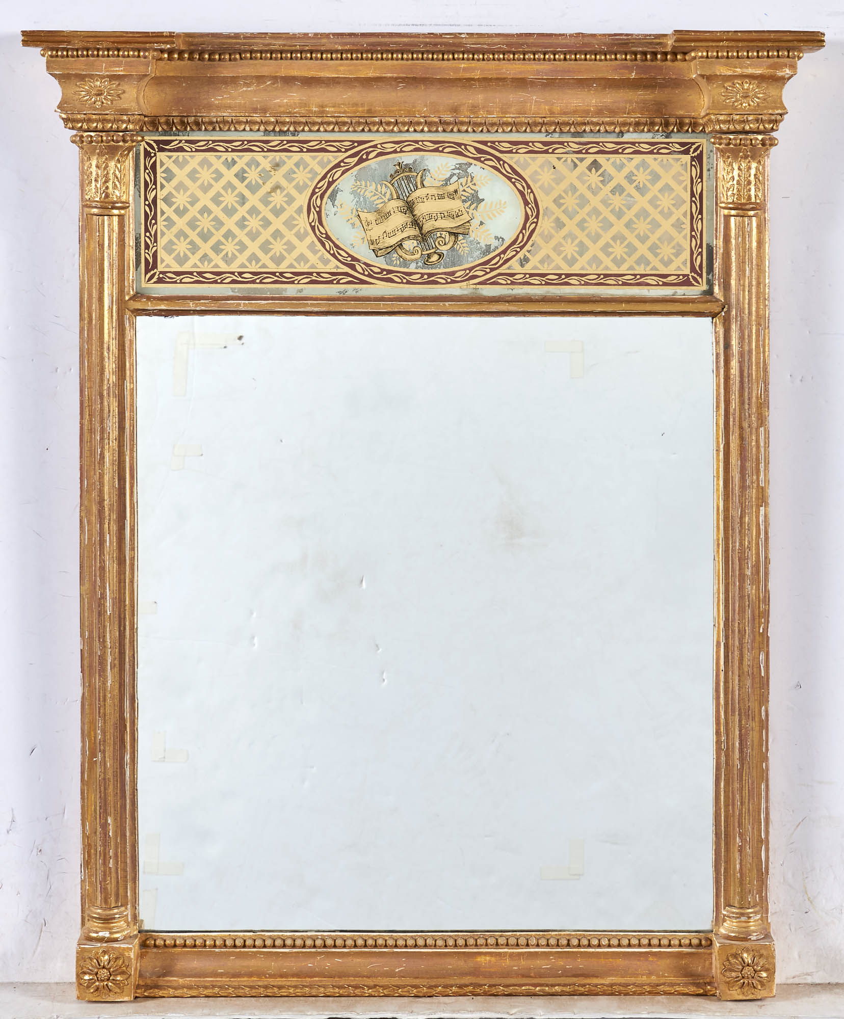 Lot image - Federal Giltwood and Églomisé Mirror