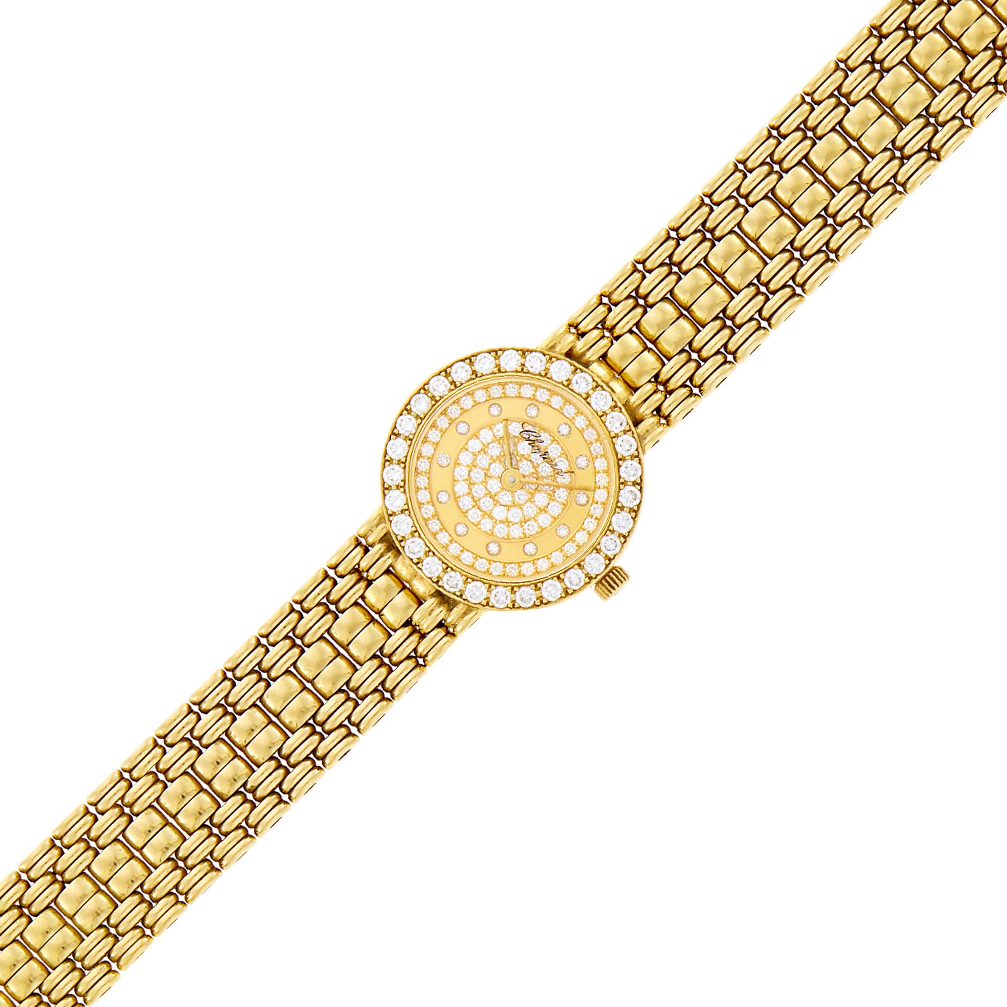 Lot image - Chopard Gold and Diamond Wristwatch