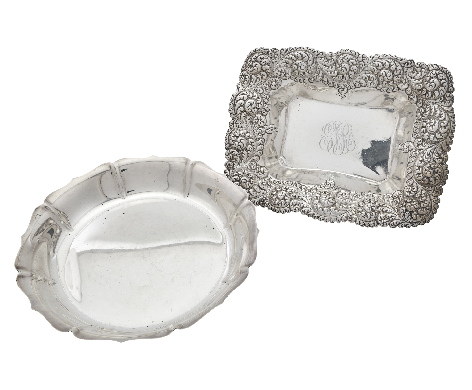 Lot image - Gorham Sterling Silver Bread Tray and Georg Jensen Inc. Dublin