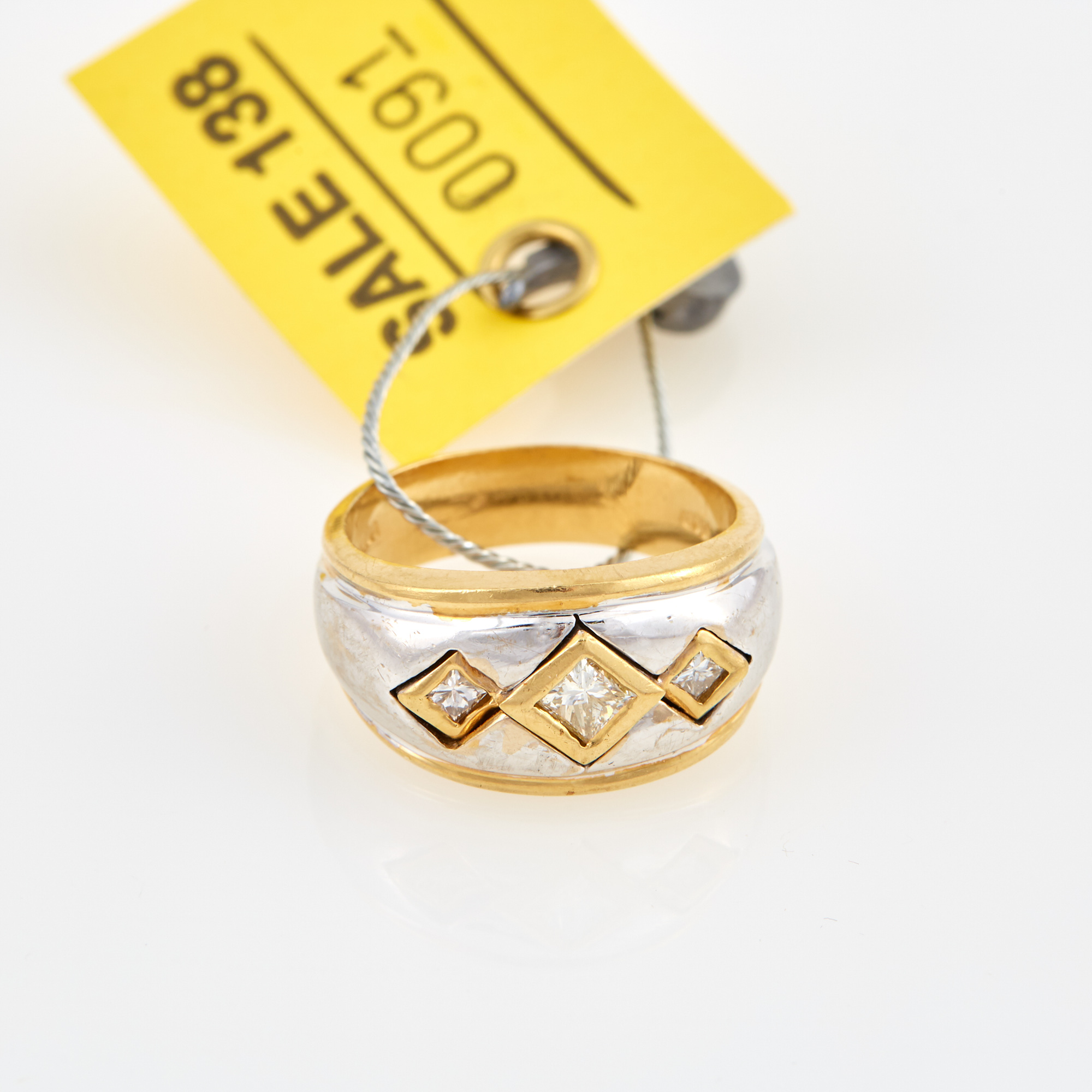 Lot image - Diamond Ring, 3 diamonds about 0.40 ct., 14K 7 dwt.