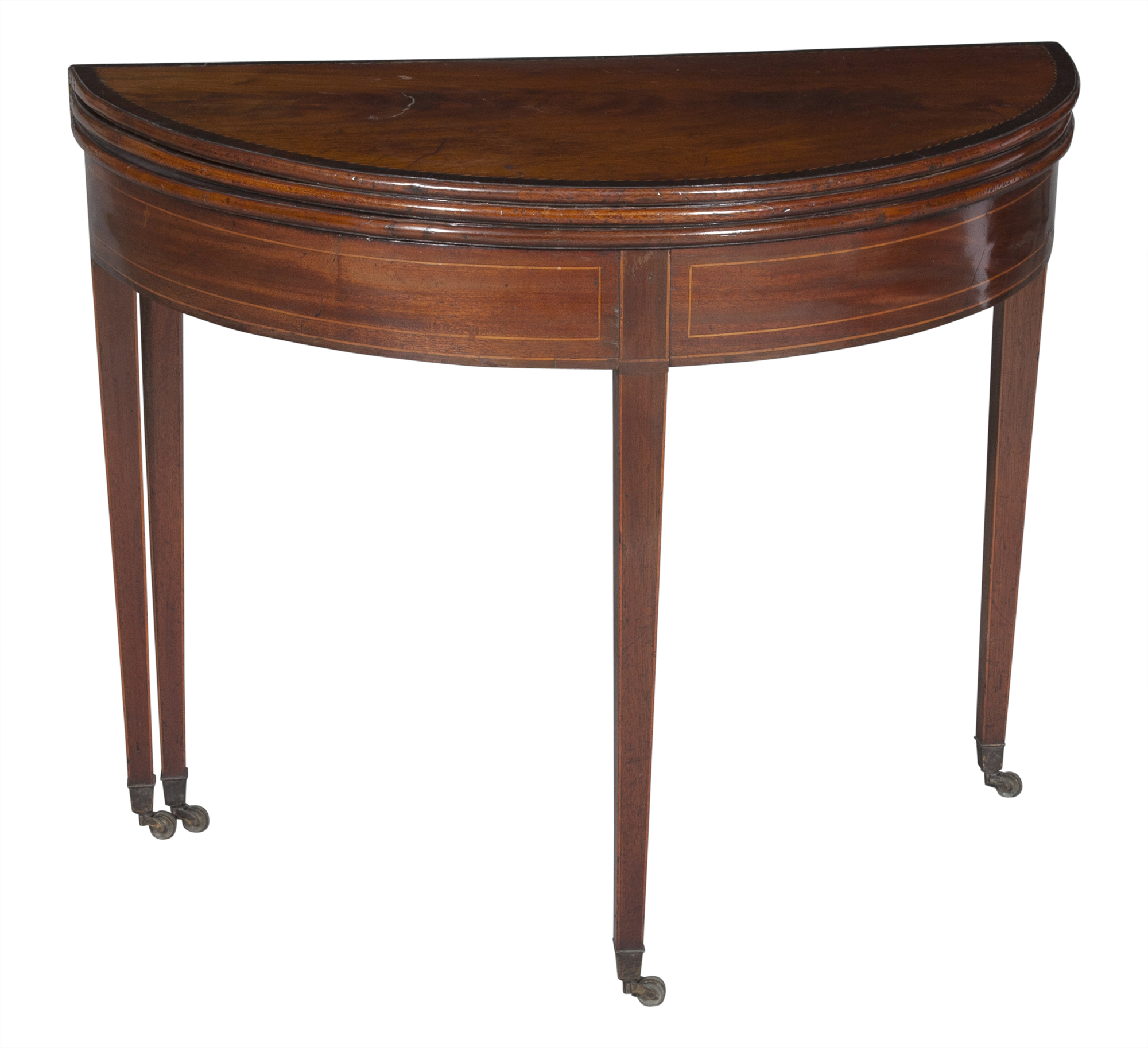 Lot image - George III Inlaid Mahogany Triple-Top Games Table