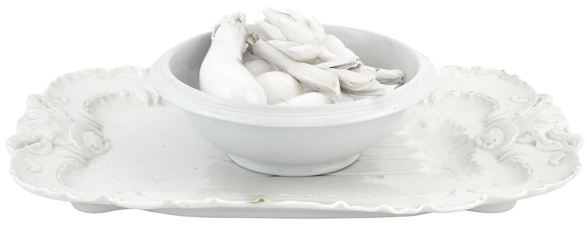 Lot image - Group of White Glazed Ceramic Porcelain Articles