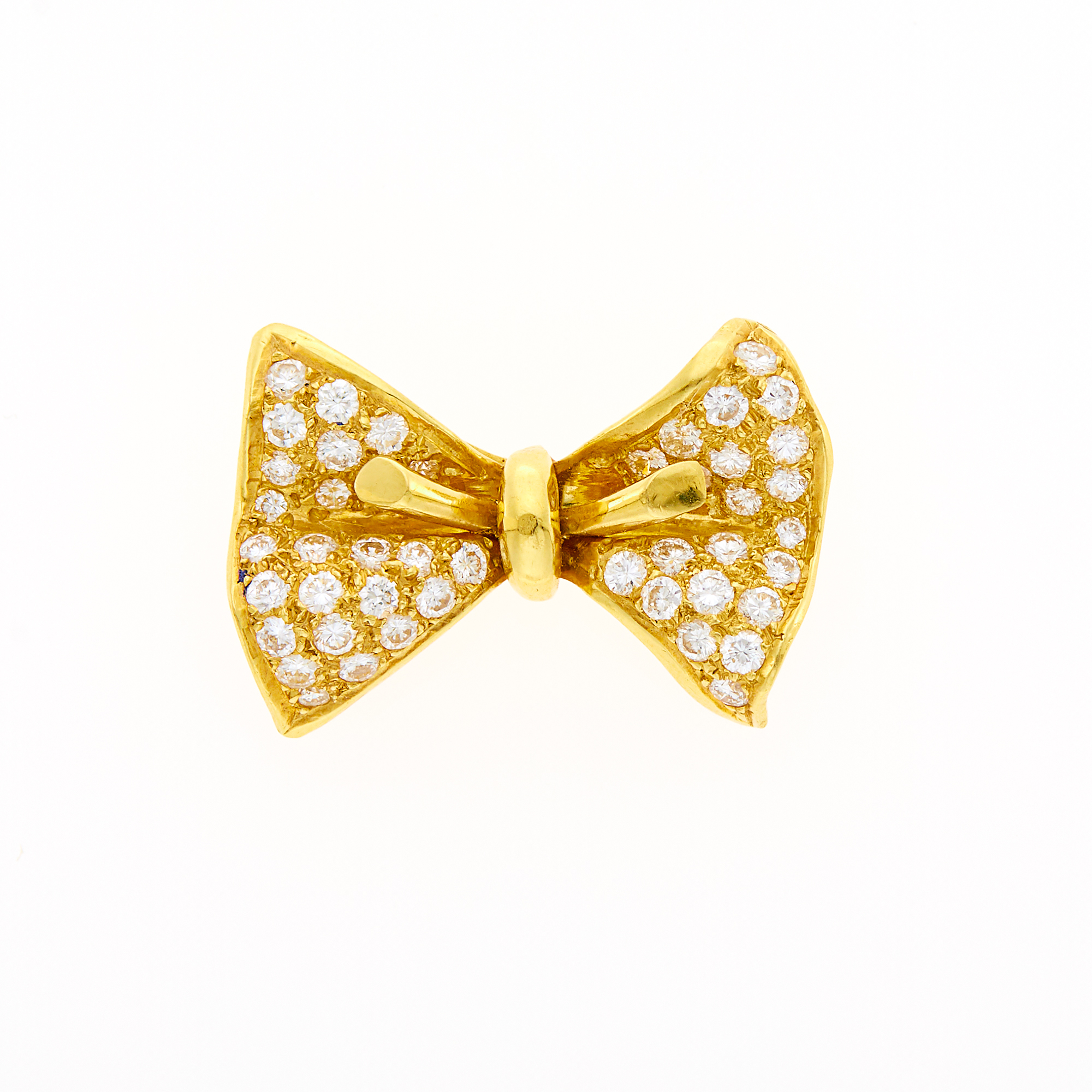 Lot image - Gold and Diamond Bow Pendant-Pin