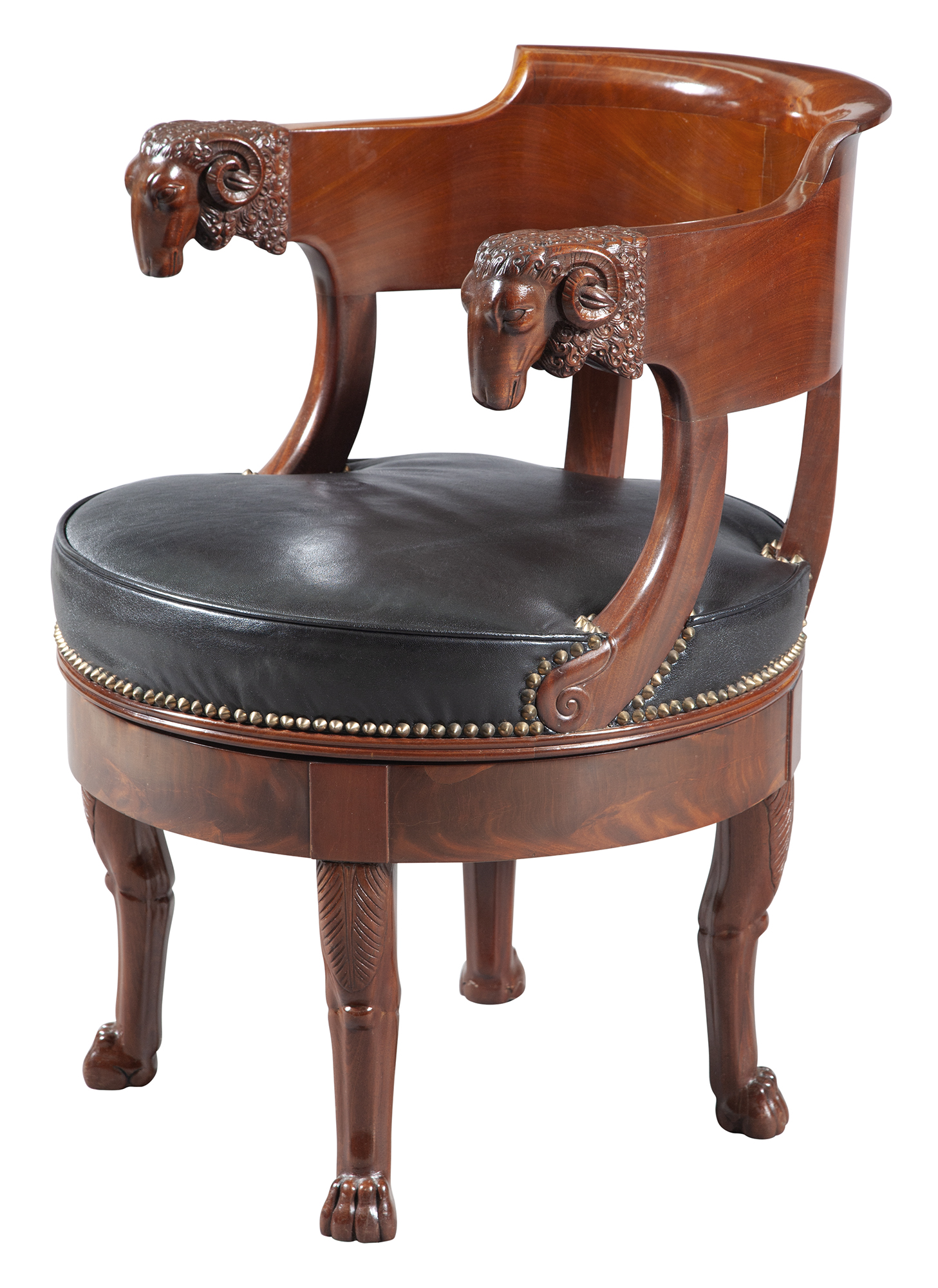 Lot image - Empire Mahogany Fauteuil de Bureau attributed to Jacob Desmalter