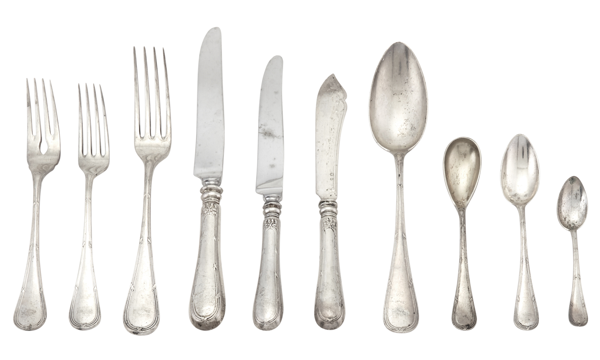 Lot image - Austrian Silver Flatware Service
