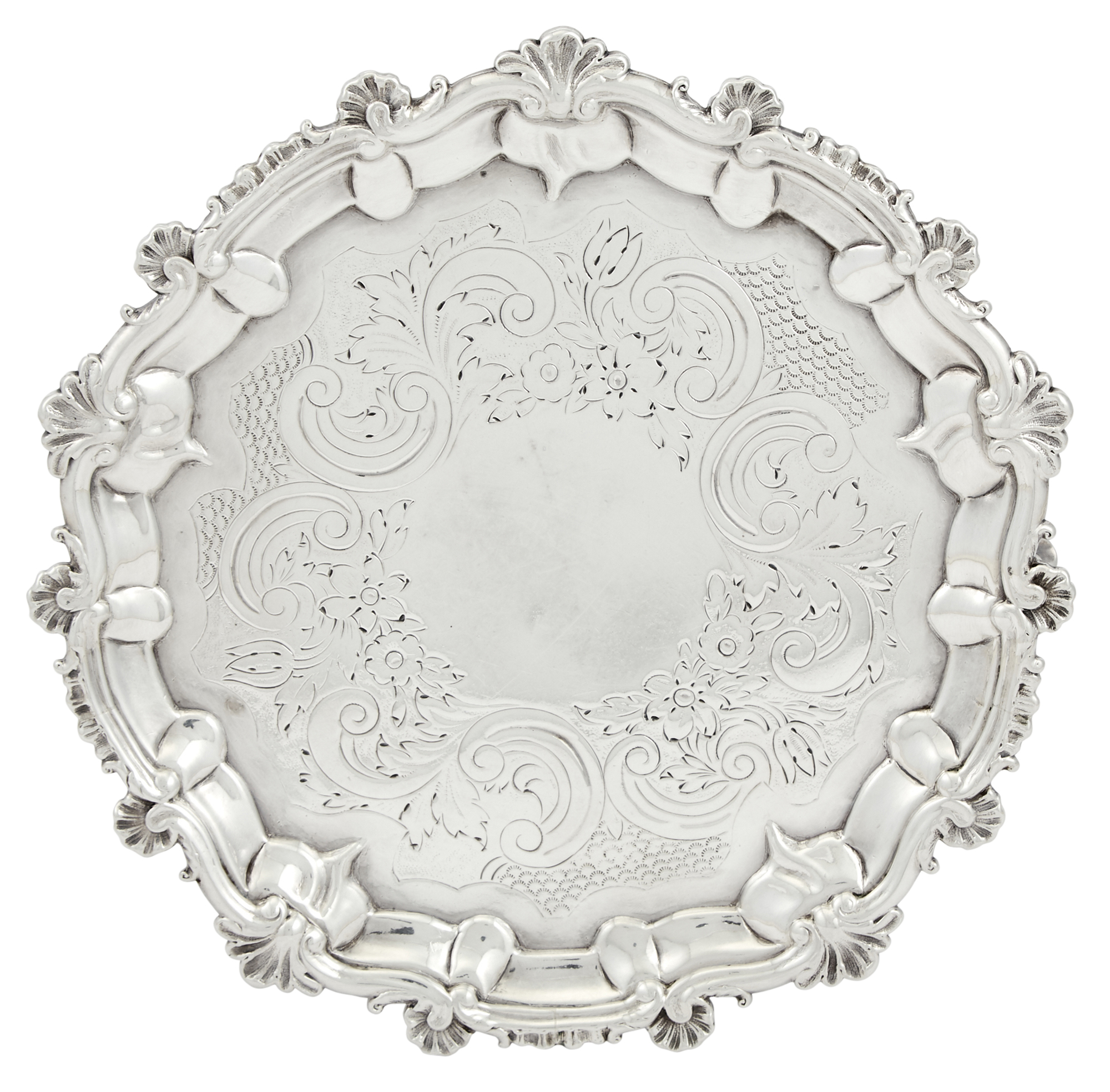 Lot image - William IV Sterling Silver Salver