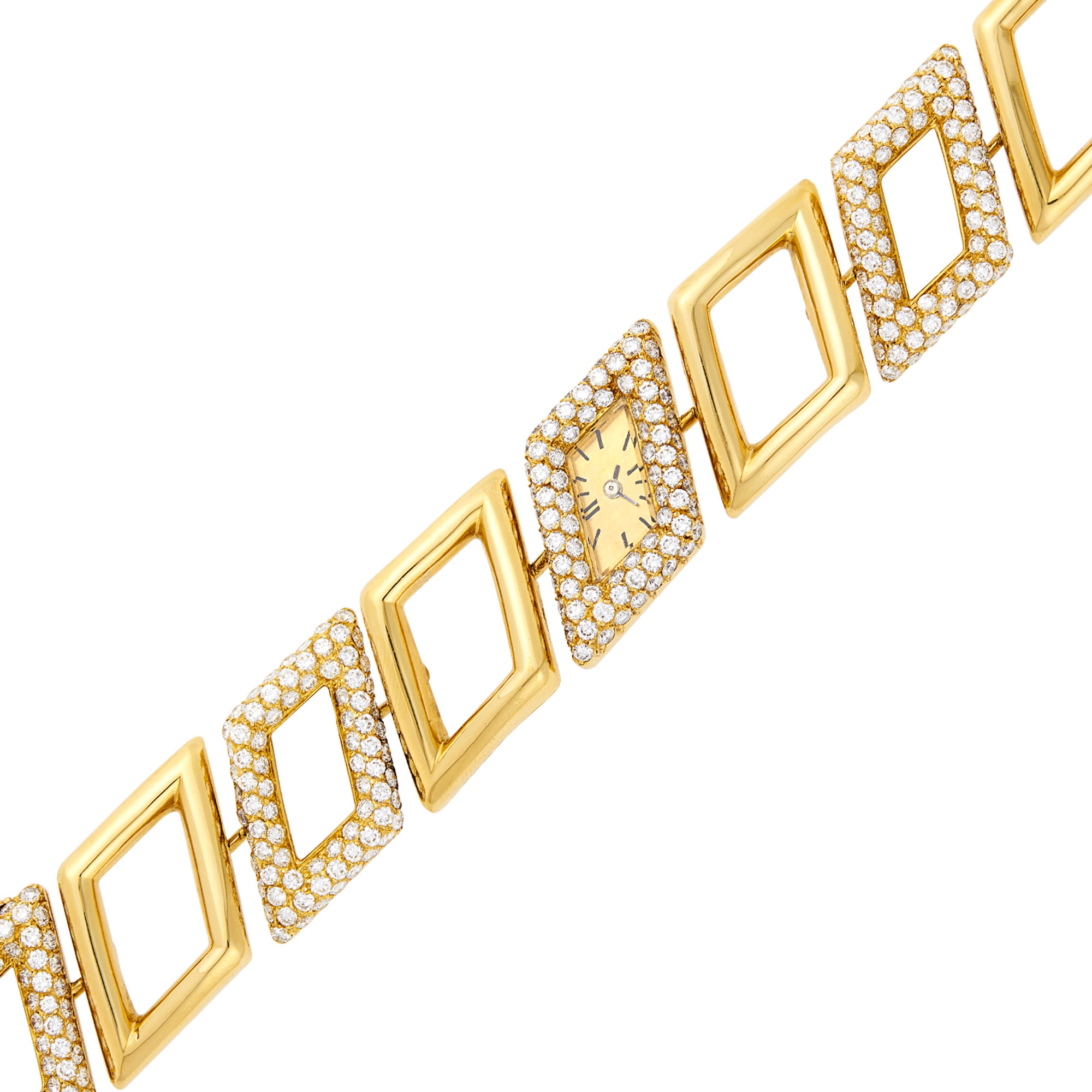 Lot image - M. Gérard Gold and Diamond Wristwatch, France