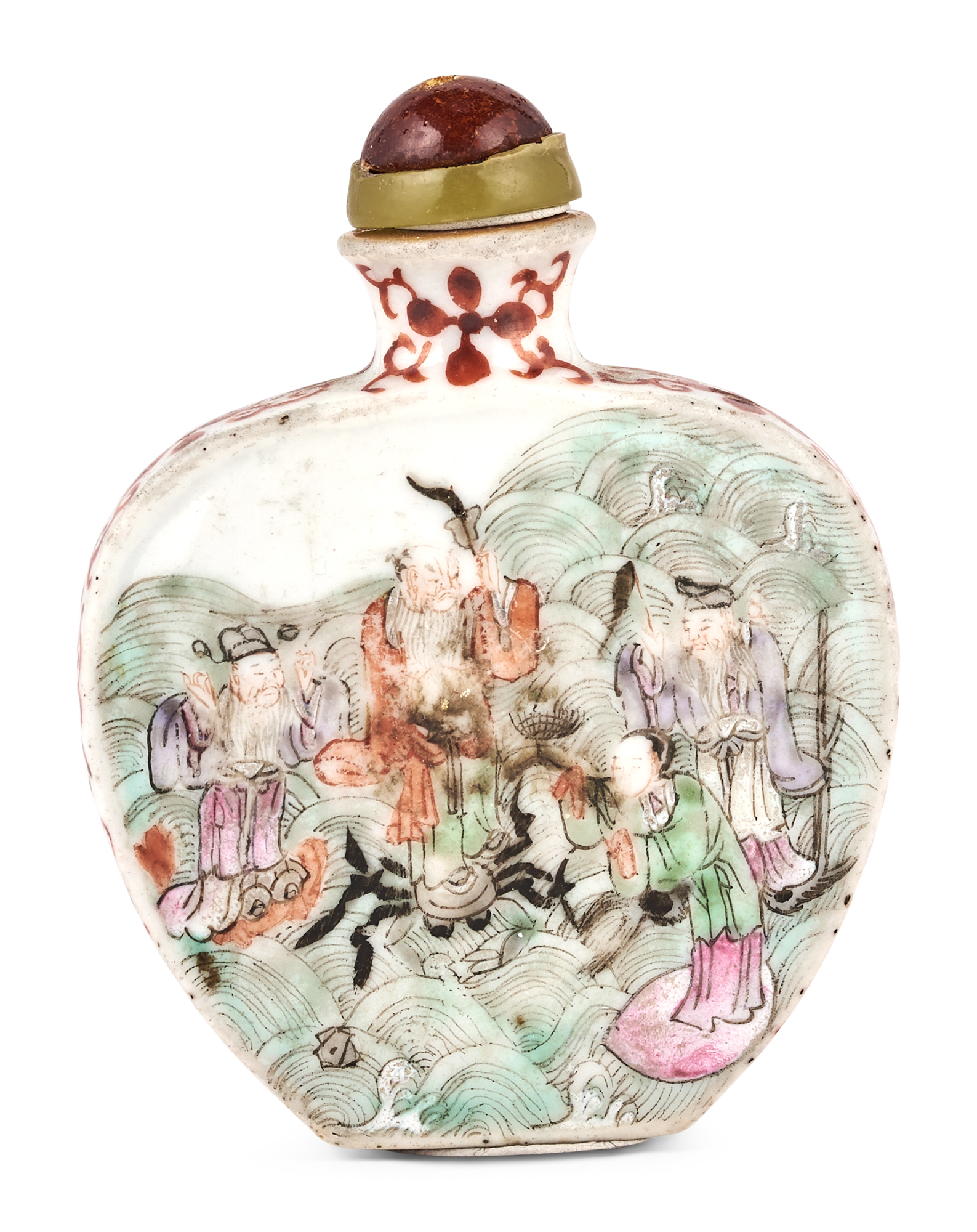 Lot image - A Chinese Enameled Porcelain Snuff Bottle