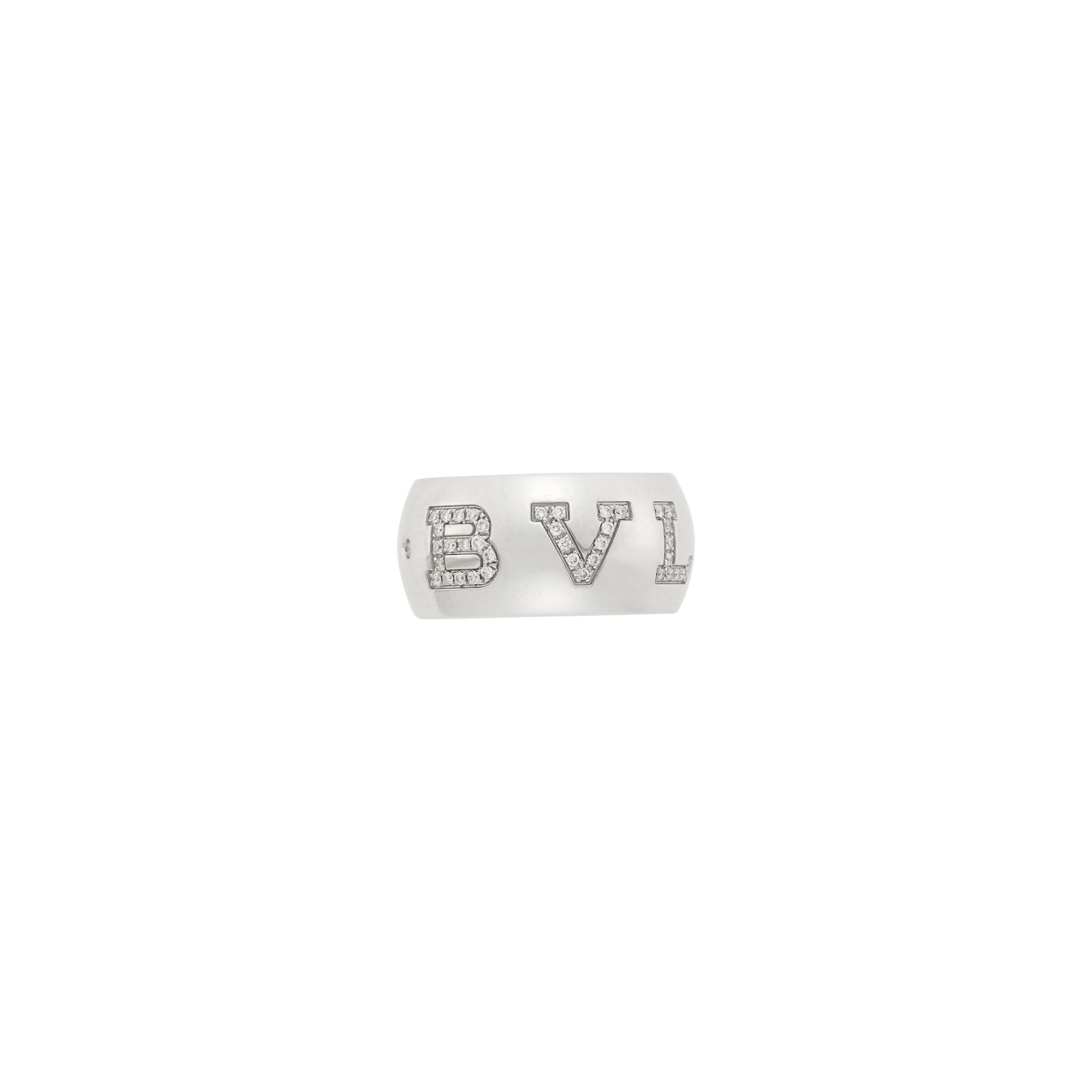 Lot image - Bulgari White Gold and Diamond Monologo Band Ring