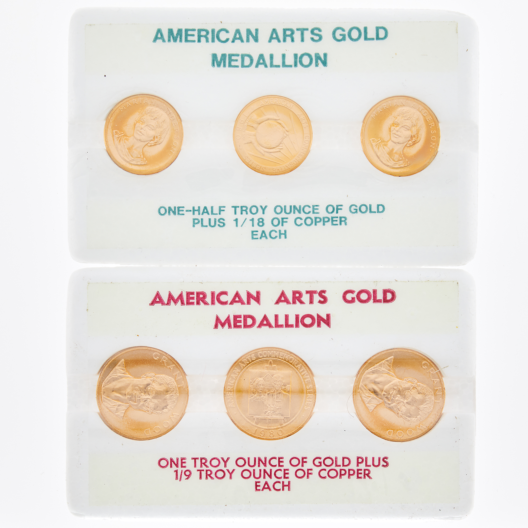 Lot image - United States American Arts Gold Medallions