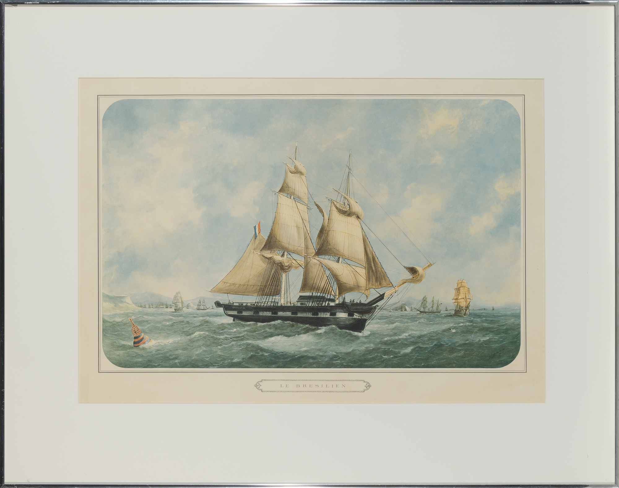 Lot image - [MARITIME]  Two prints of sailing ships.