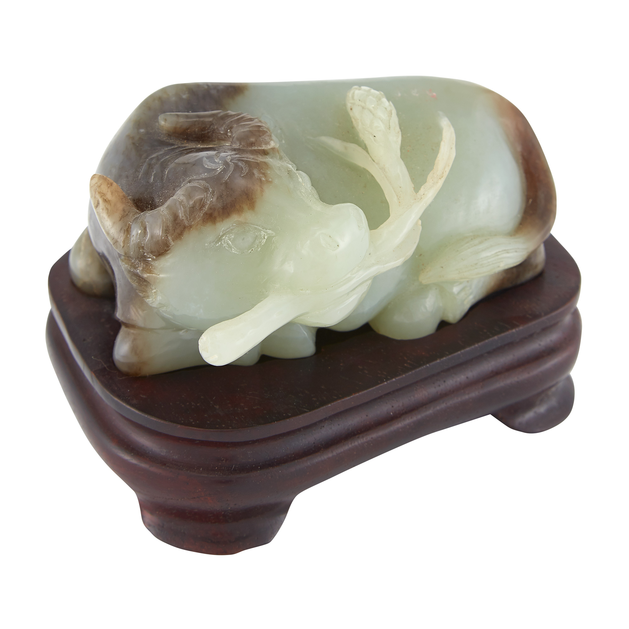 Lot image - Chinese Celadon Jade Buffalo