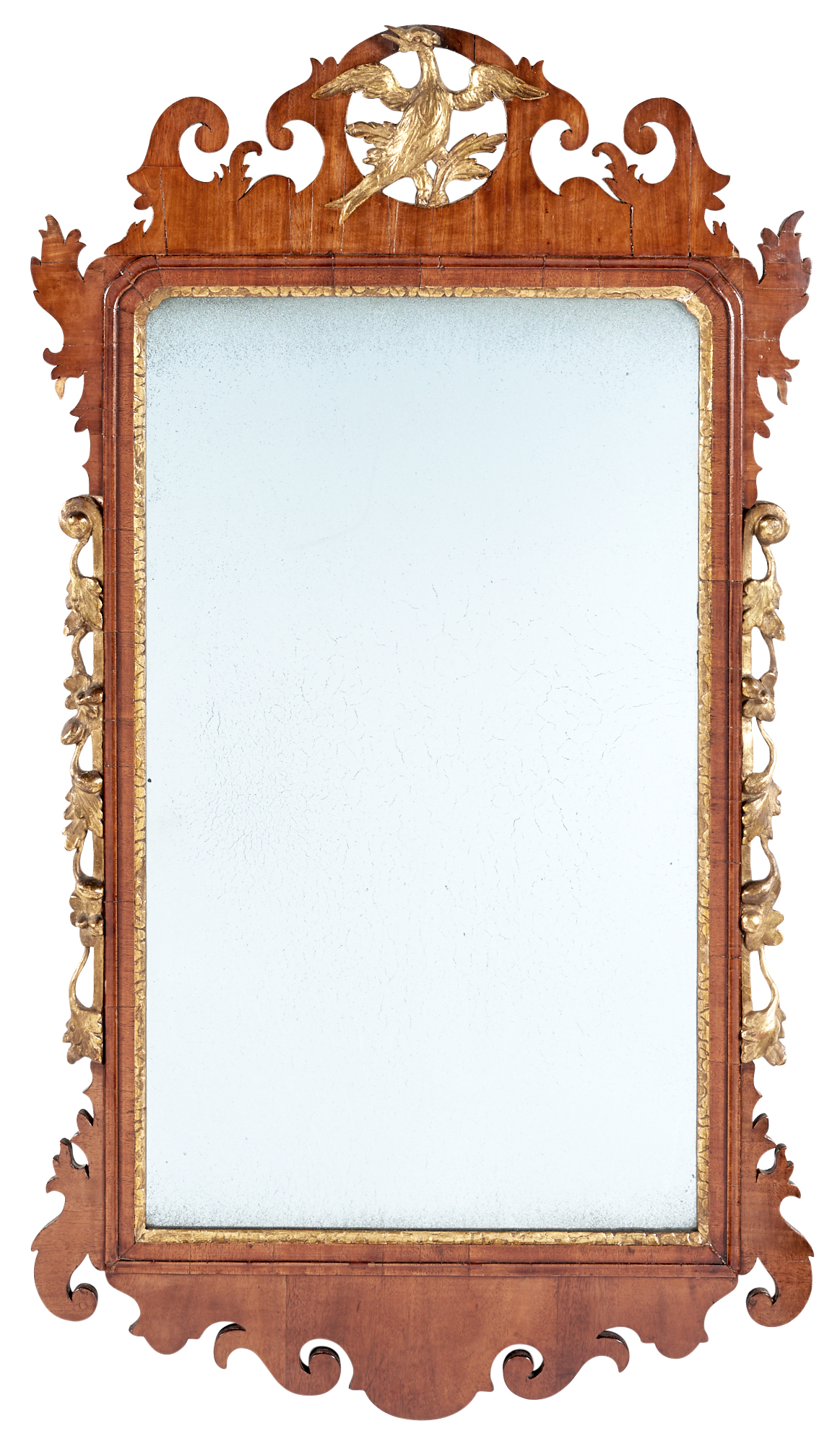 Lot image - Chippendale Parcel Gilt Mahogany Mirror