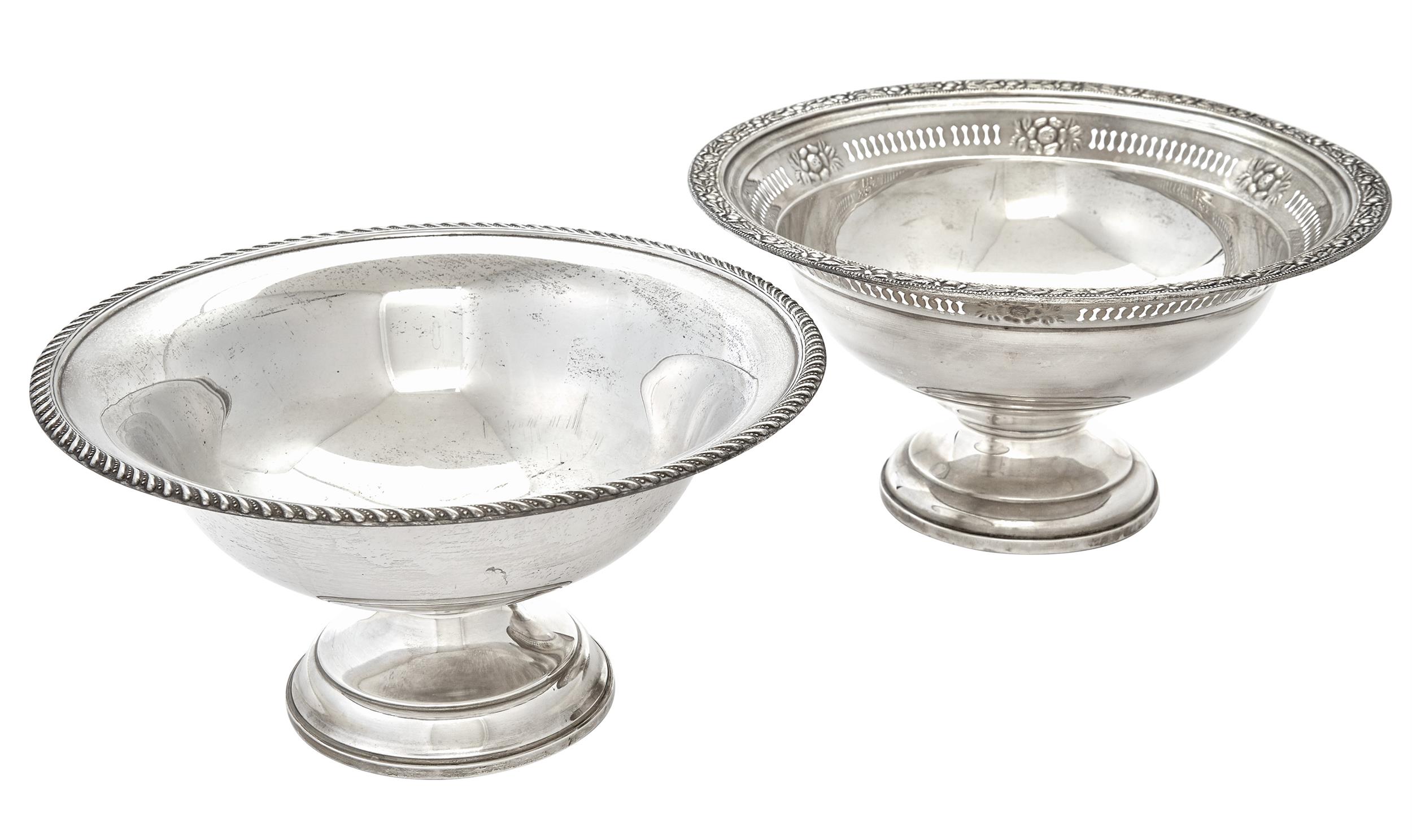 Lot image - Two American Sterling Silver Footed Bowls