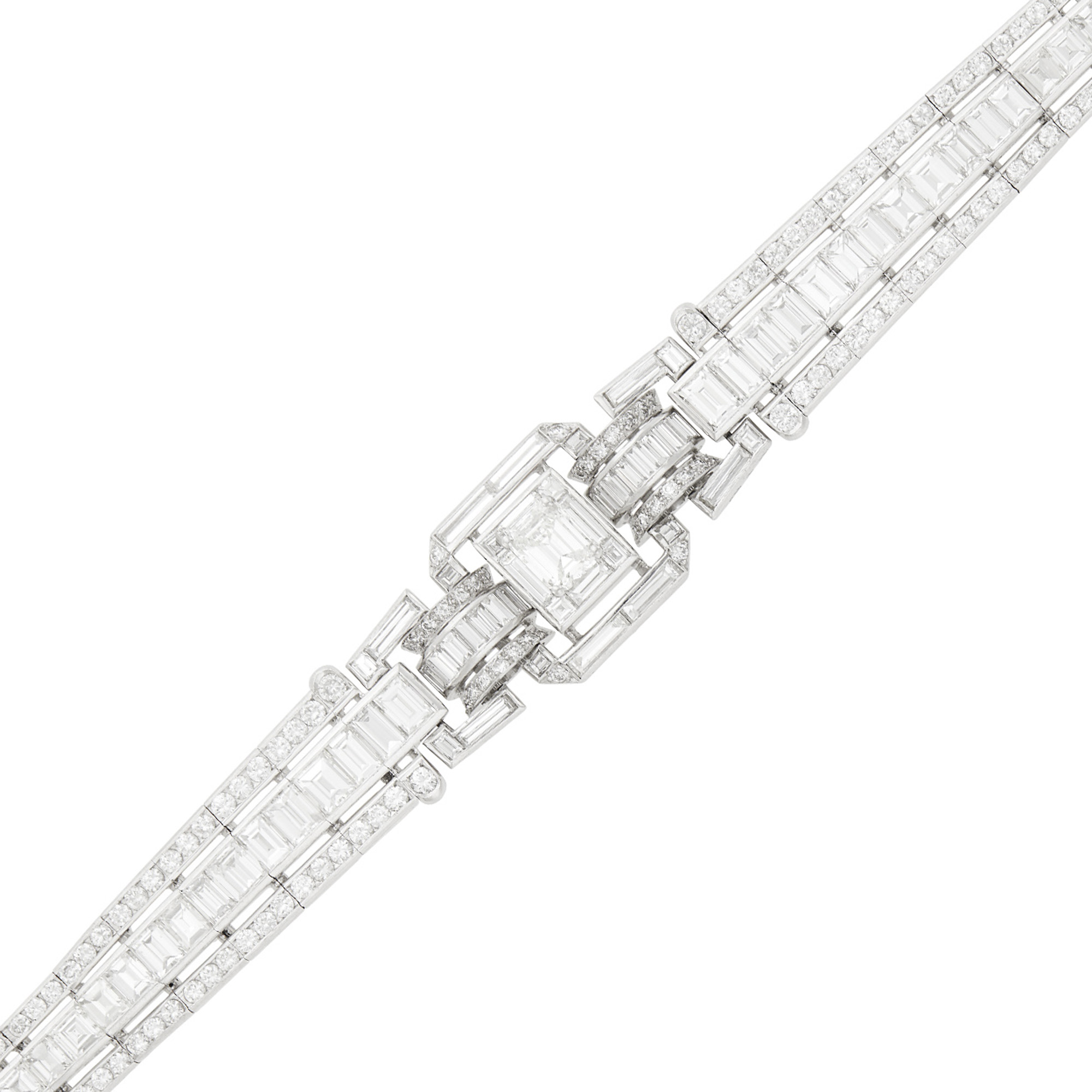 Lot image - Platinum and Diamond Bracelet