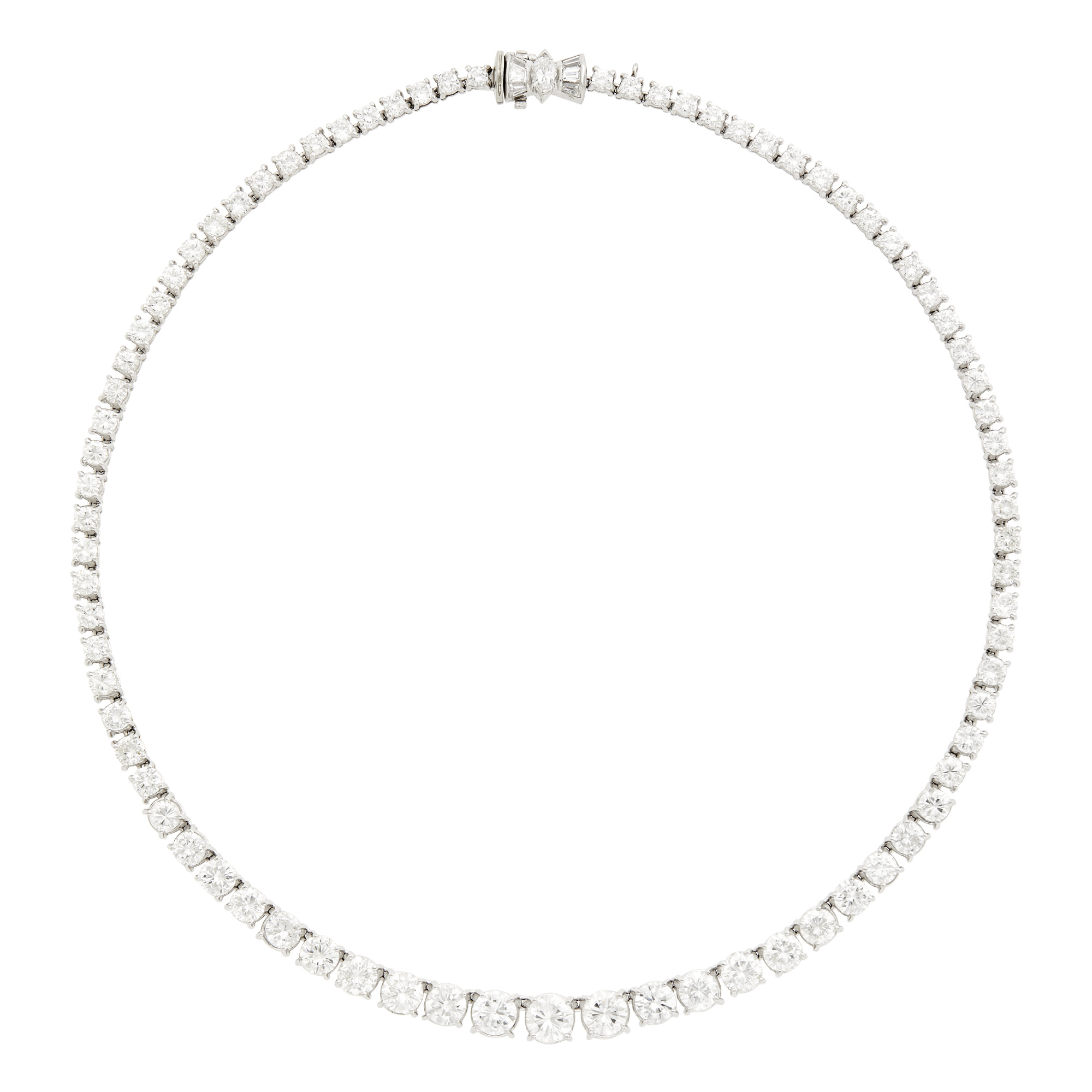 Lot image - Platinum and Diamond Necklace