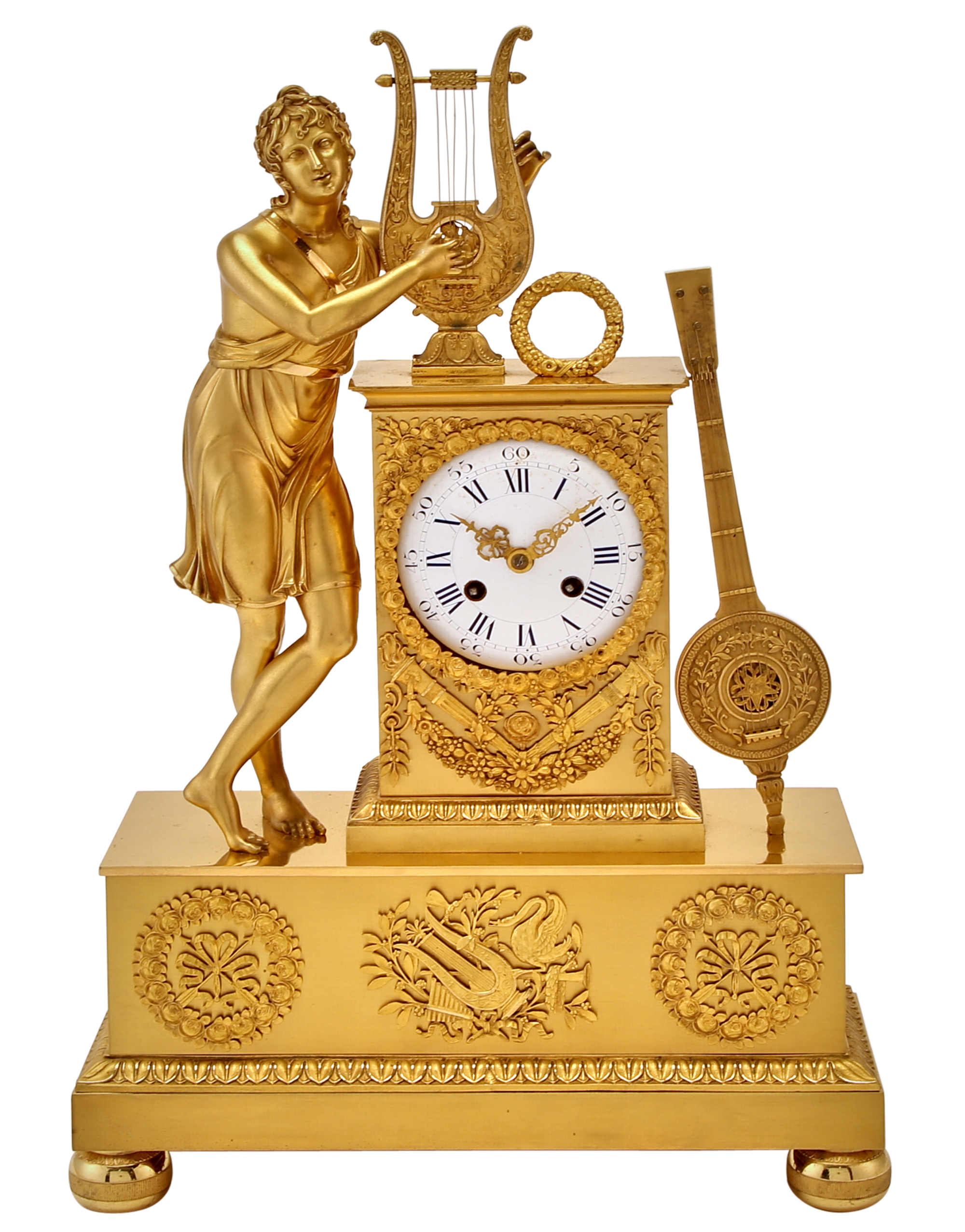 Lot image - Empire Gilt-Bronze Mantel Clock