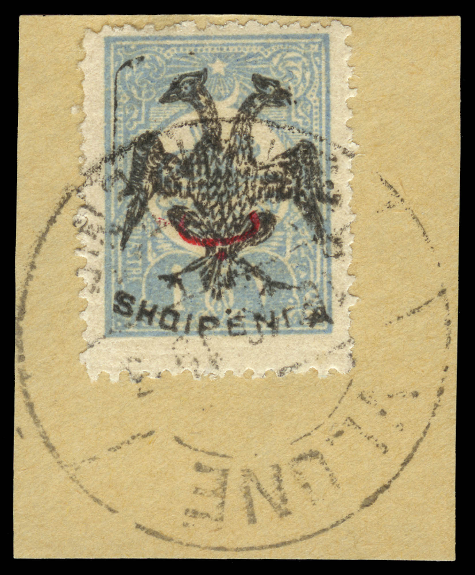 Lot image - Albania 1913 Two Headed Eagle Overprint on 1909 Turkish Issues Scott 4-10, 15, 17