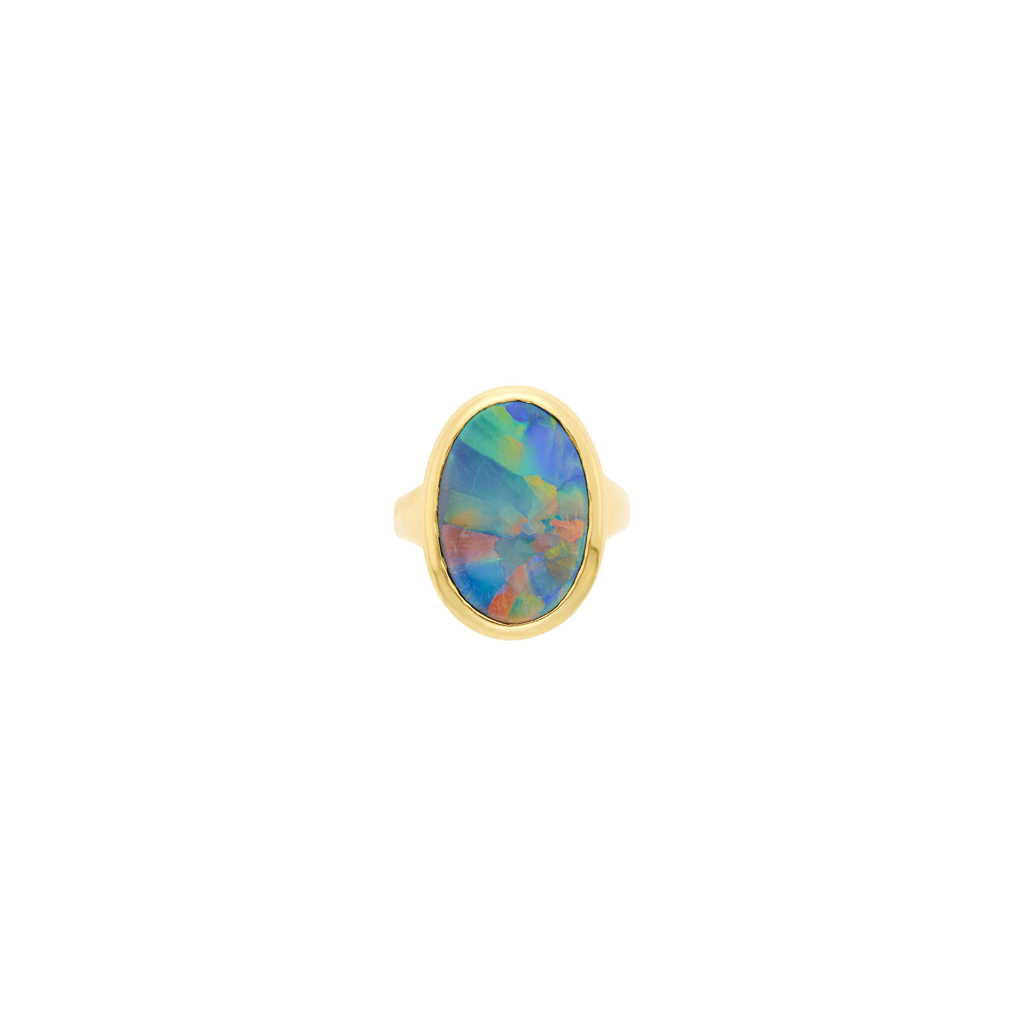 Lot image - Gold and Black Opal Ring