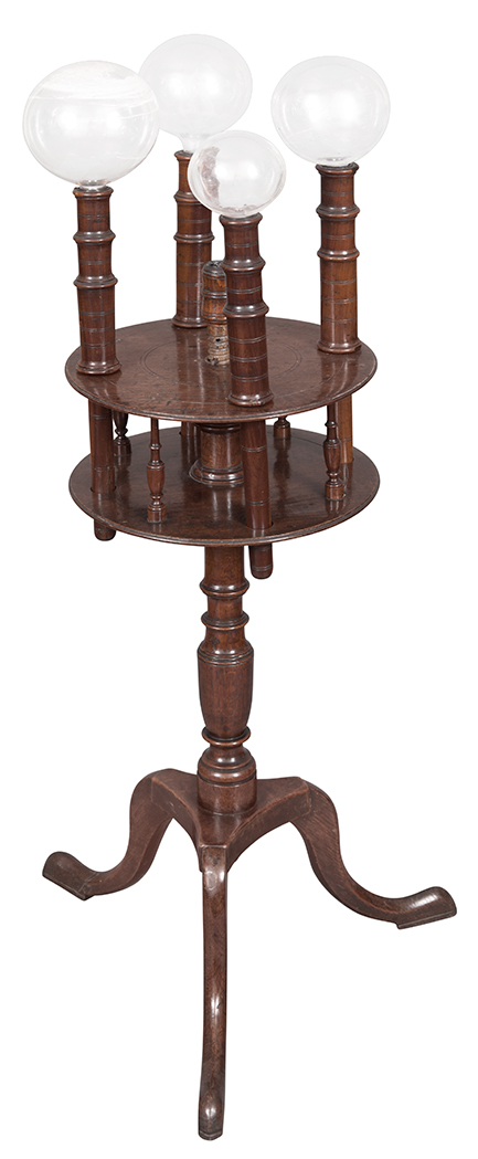 Lot image - George II Oak and Glass Candlestand or Flash Stool