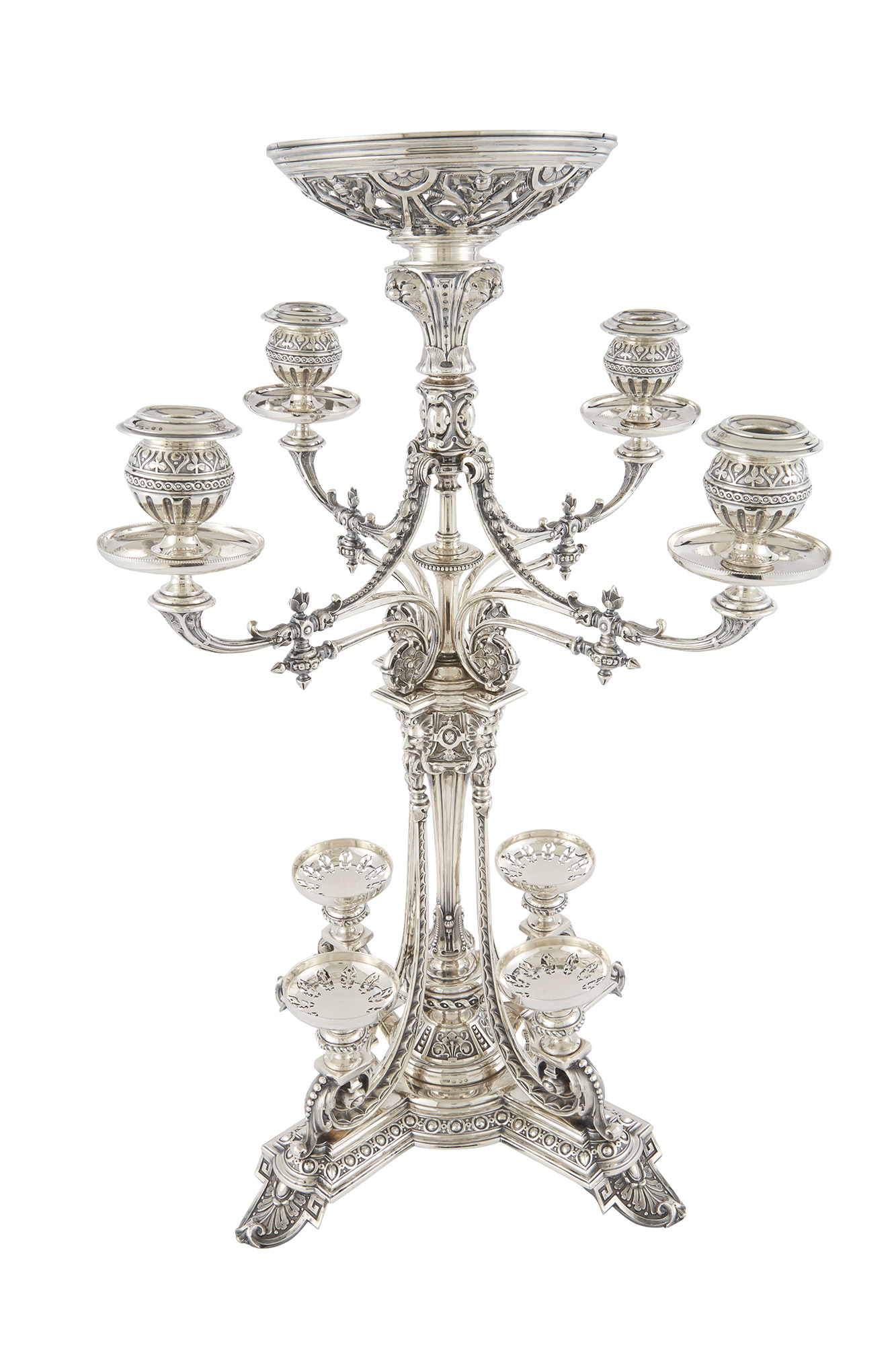 Lot image - Victorian Sterling Silver Candelabrum Centerpiece