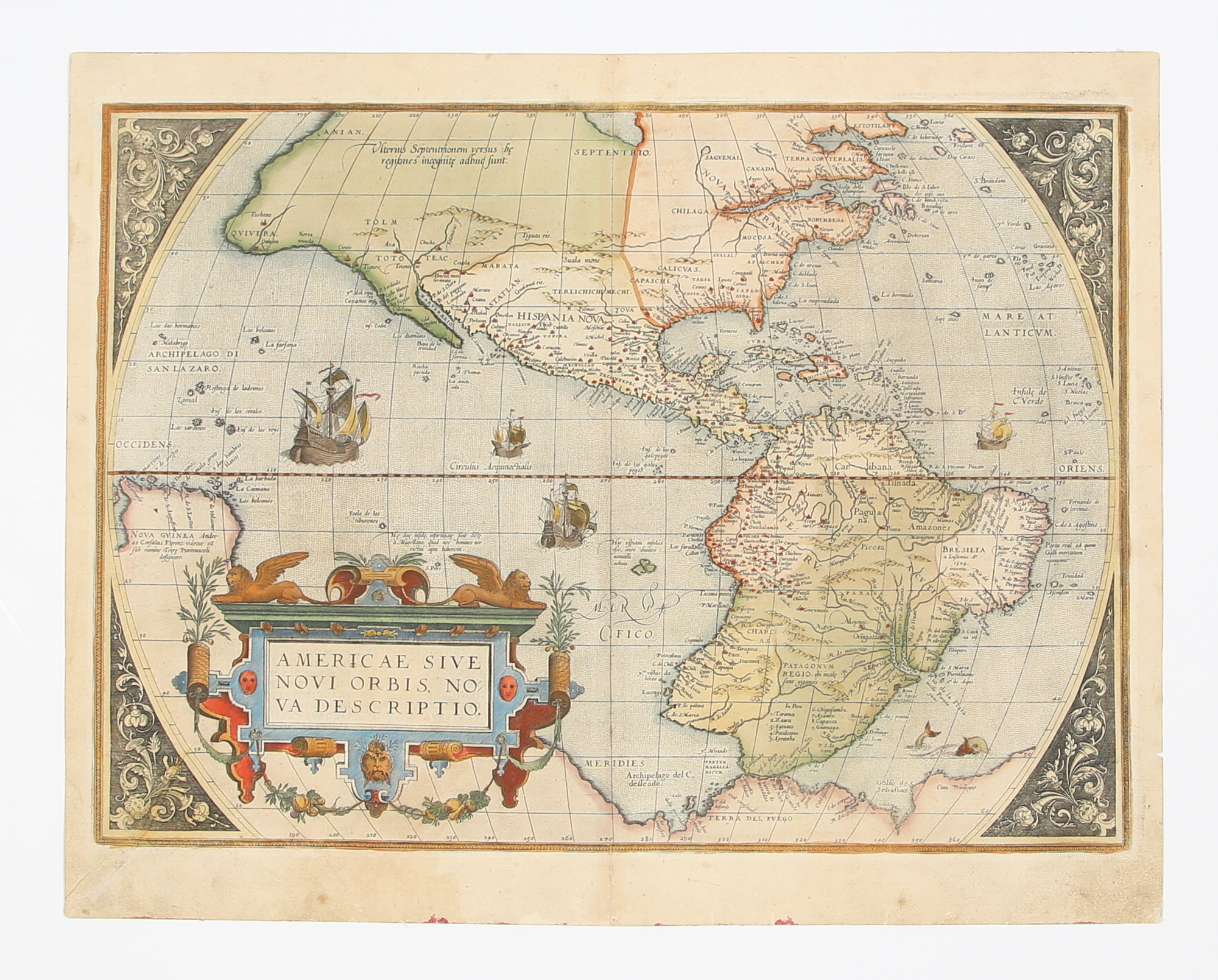 Lot image - ORTELIUS, ABRAHAM  Americae Sive Novi Orbis, Nova Descriptio.