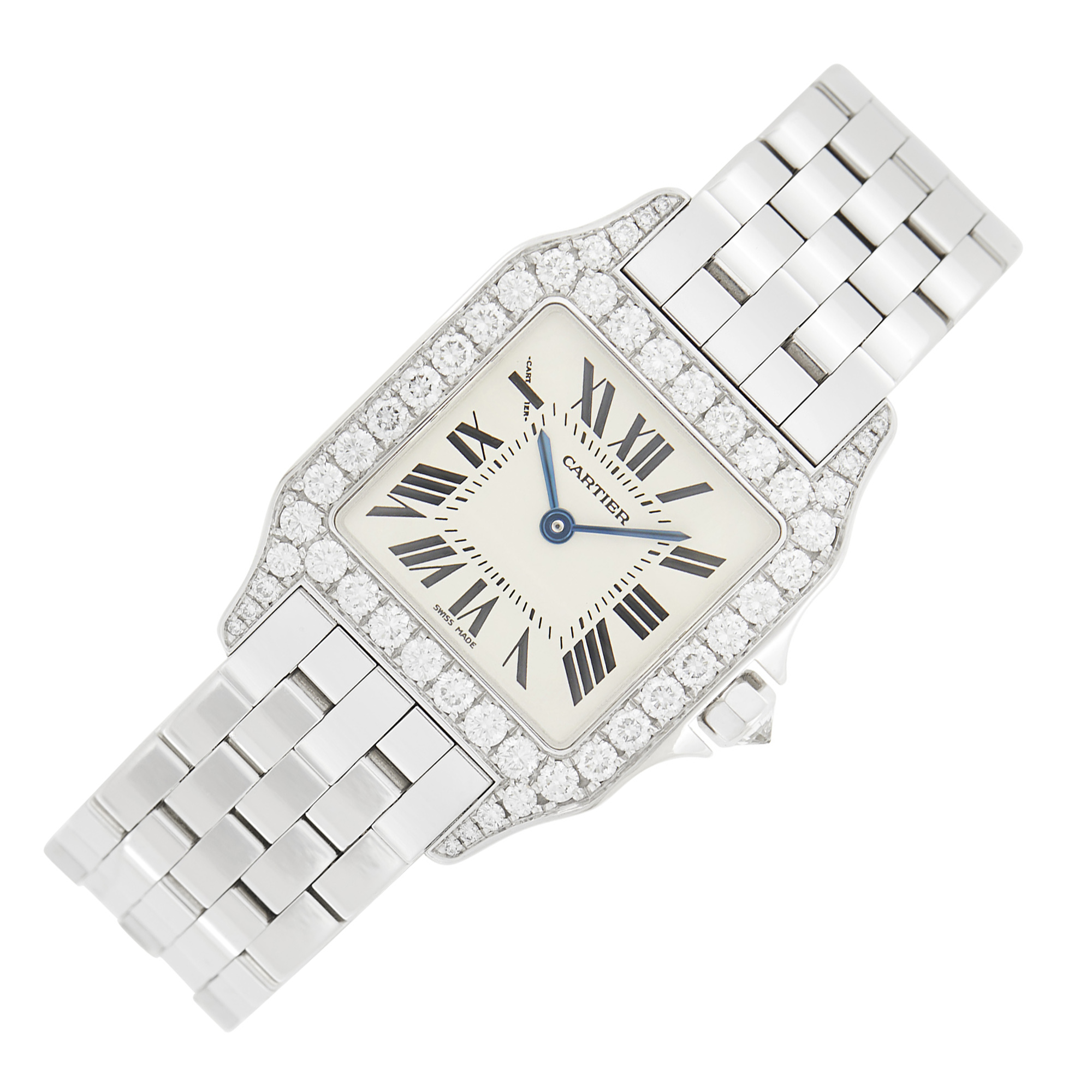 Lot image - Cartier White Gold and Diamond Panthère Wristwatch