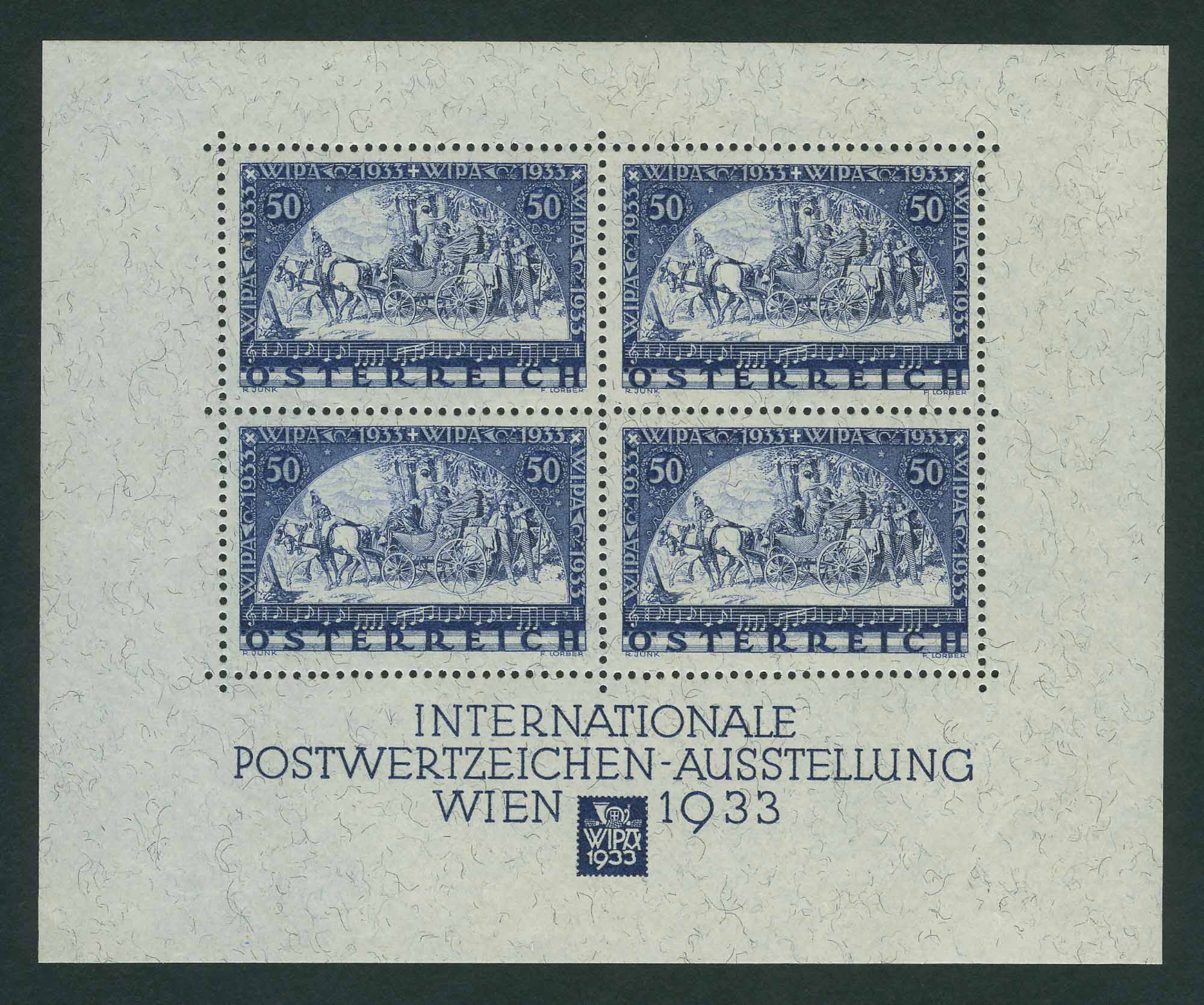 Lot image - Austria 1933 WIPA Souvenir Sheet Scott B111