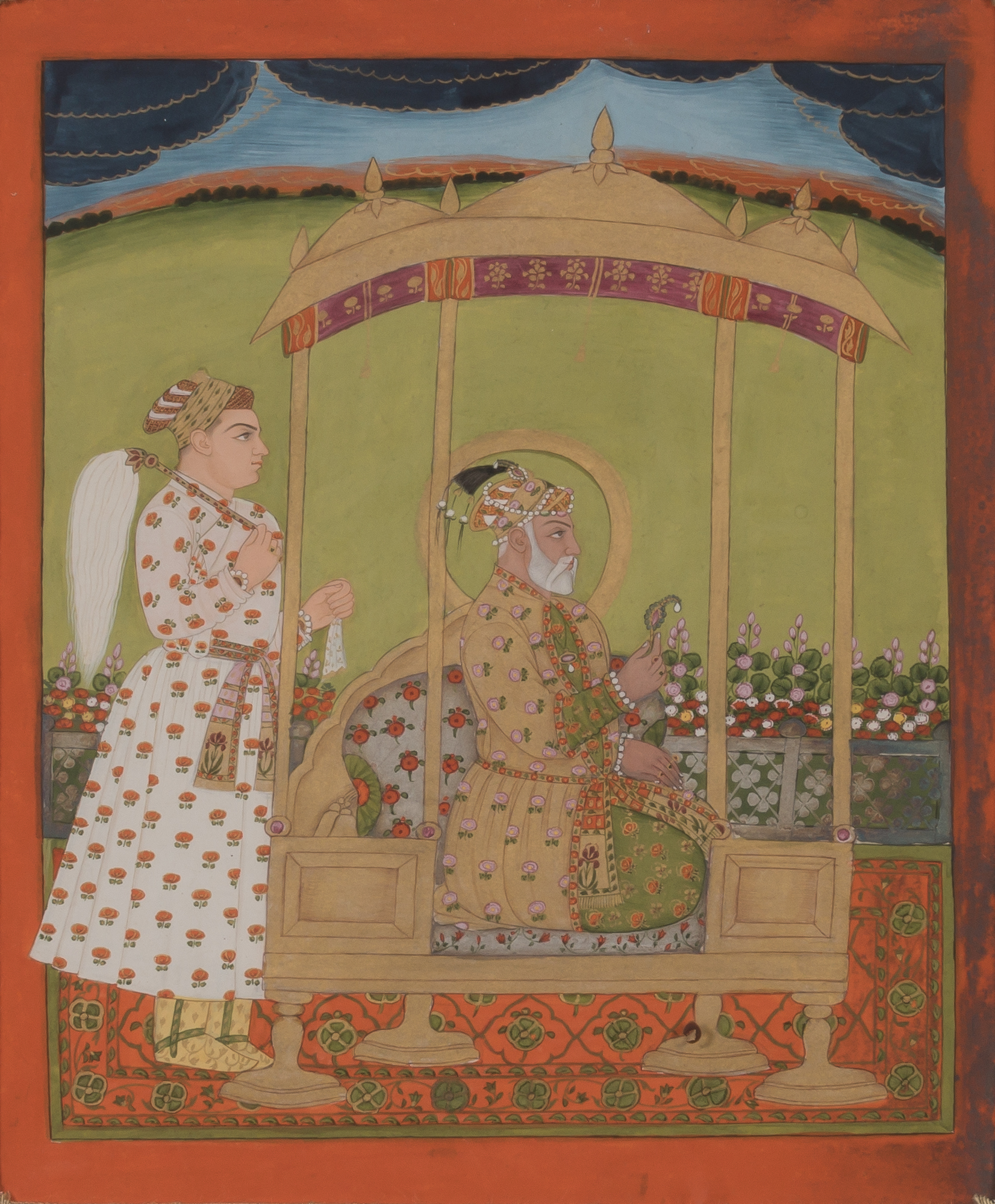 Lot image - Framed Indian Gouache on Paper Miniature Painting