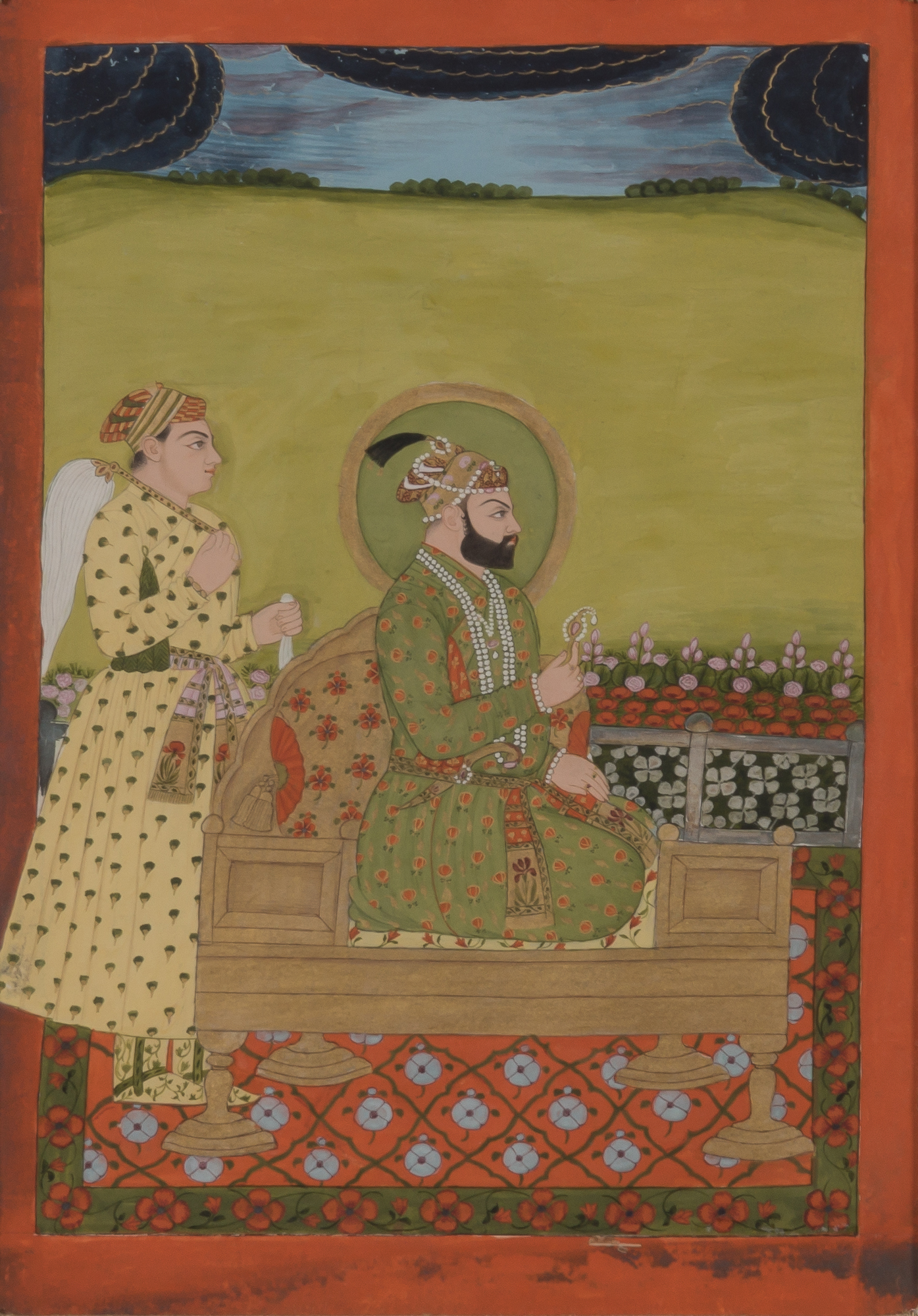 Lot image - Framed Indian Gouache on Paper Miniature Painting