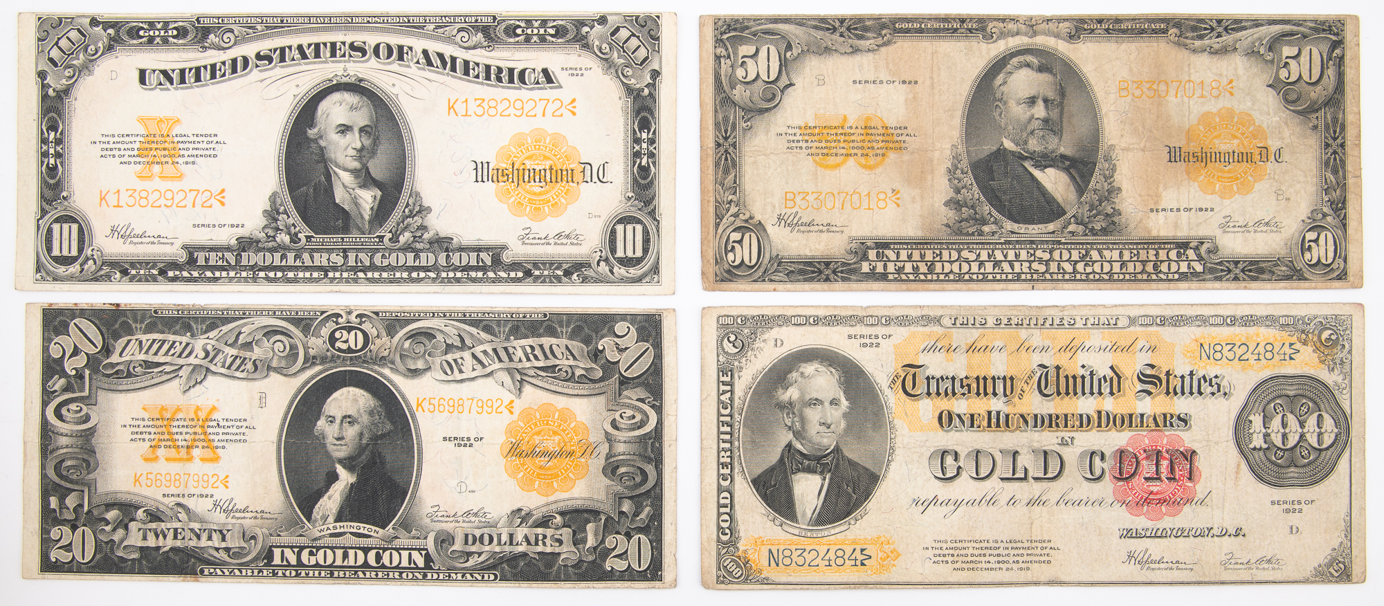 Lot image - United States 1922 Gold Certificates