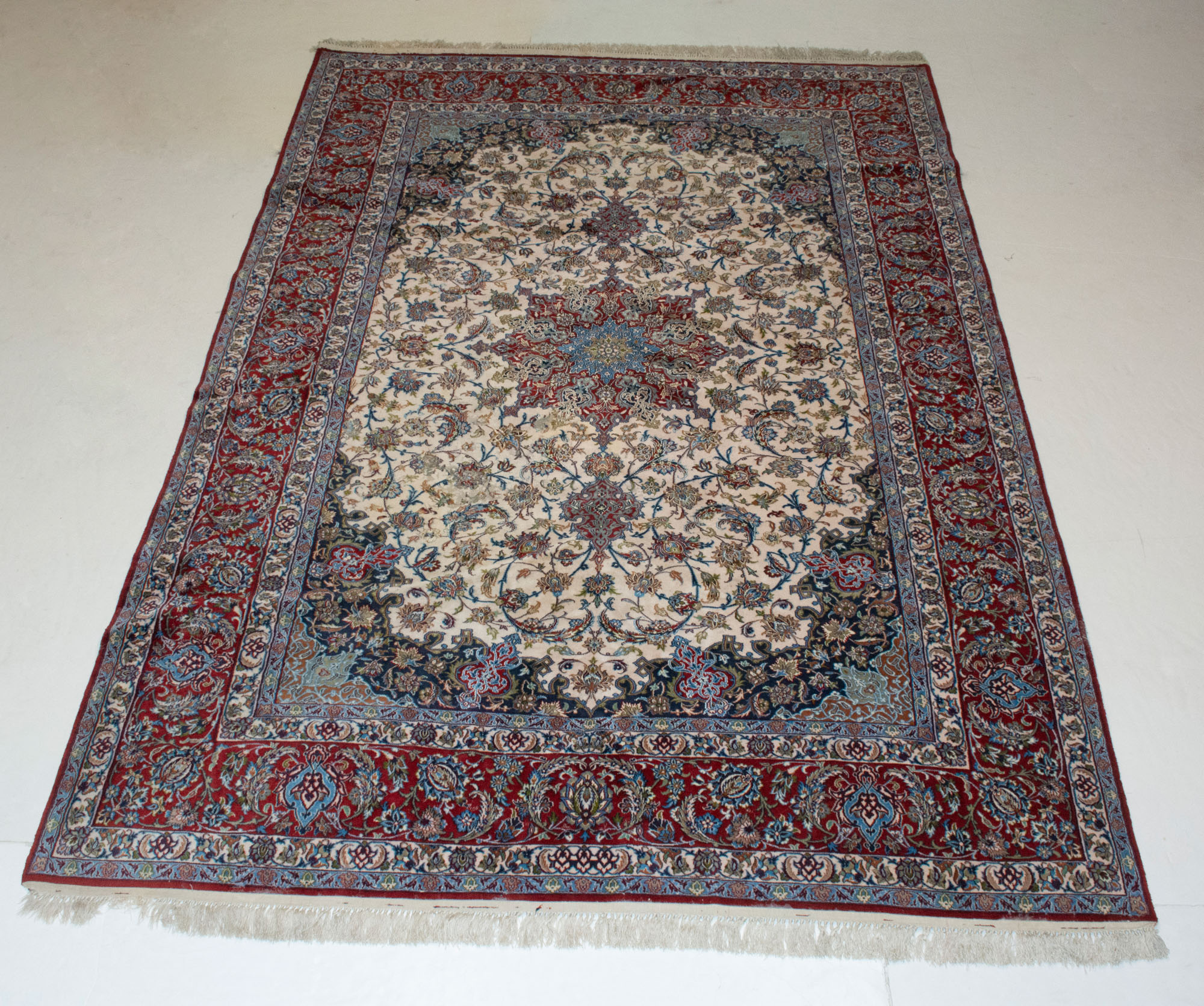 Lot image - Silk Warp Isfahan Carpet