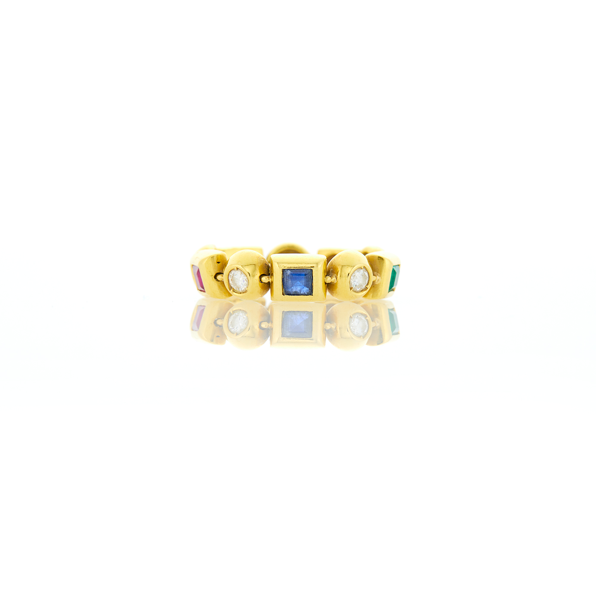 Lot image - Gold, Gem-Set and Diamond Ring