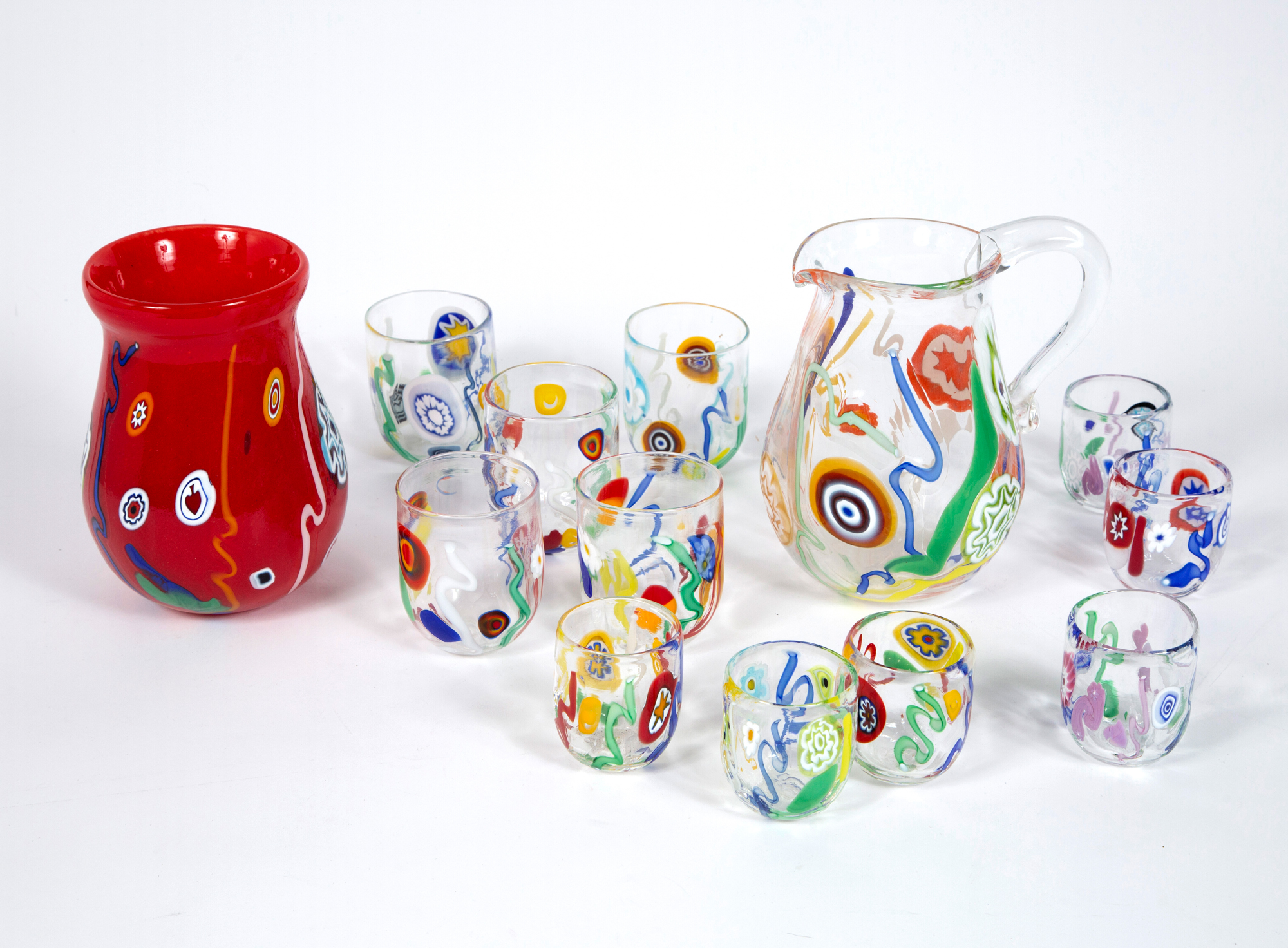 Lot image - Group of Laguna B Murano Glass Articles