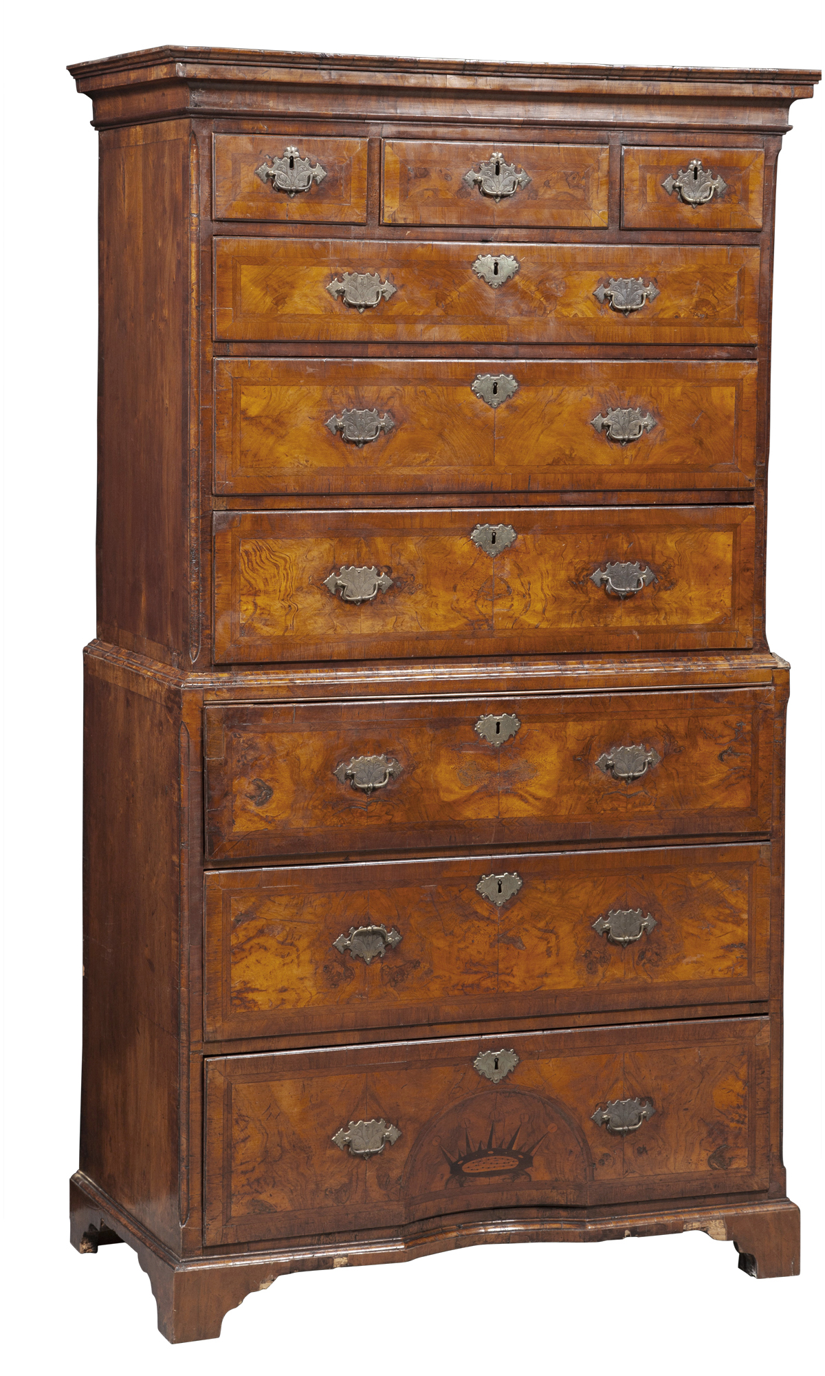 Lot image - George II Walnut Chest on Chest