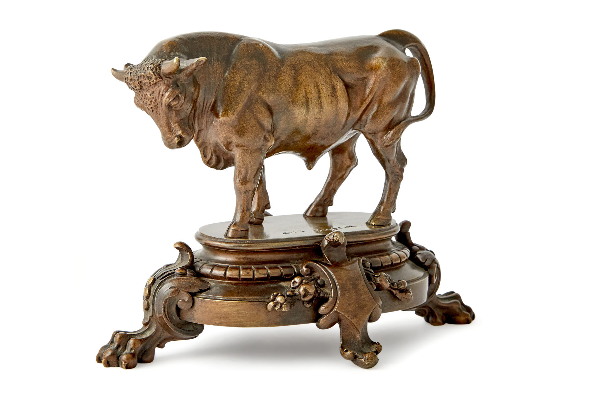 Lot image - Rosa Bonheur Patinated Bronze Figure of a Standing Bull