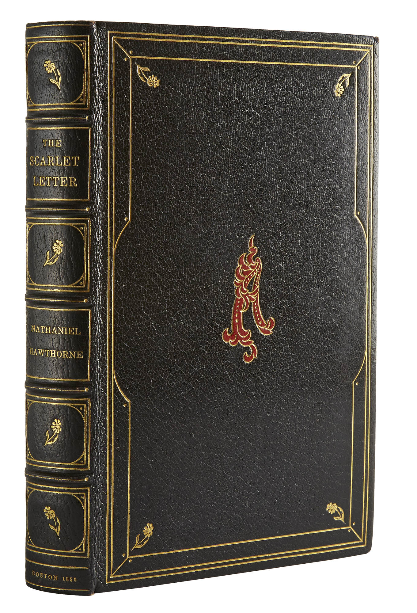 Lot image - [FINE BINDING]  HAWTHORNE, NATHANIEL. The Scarlet Letter.