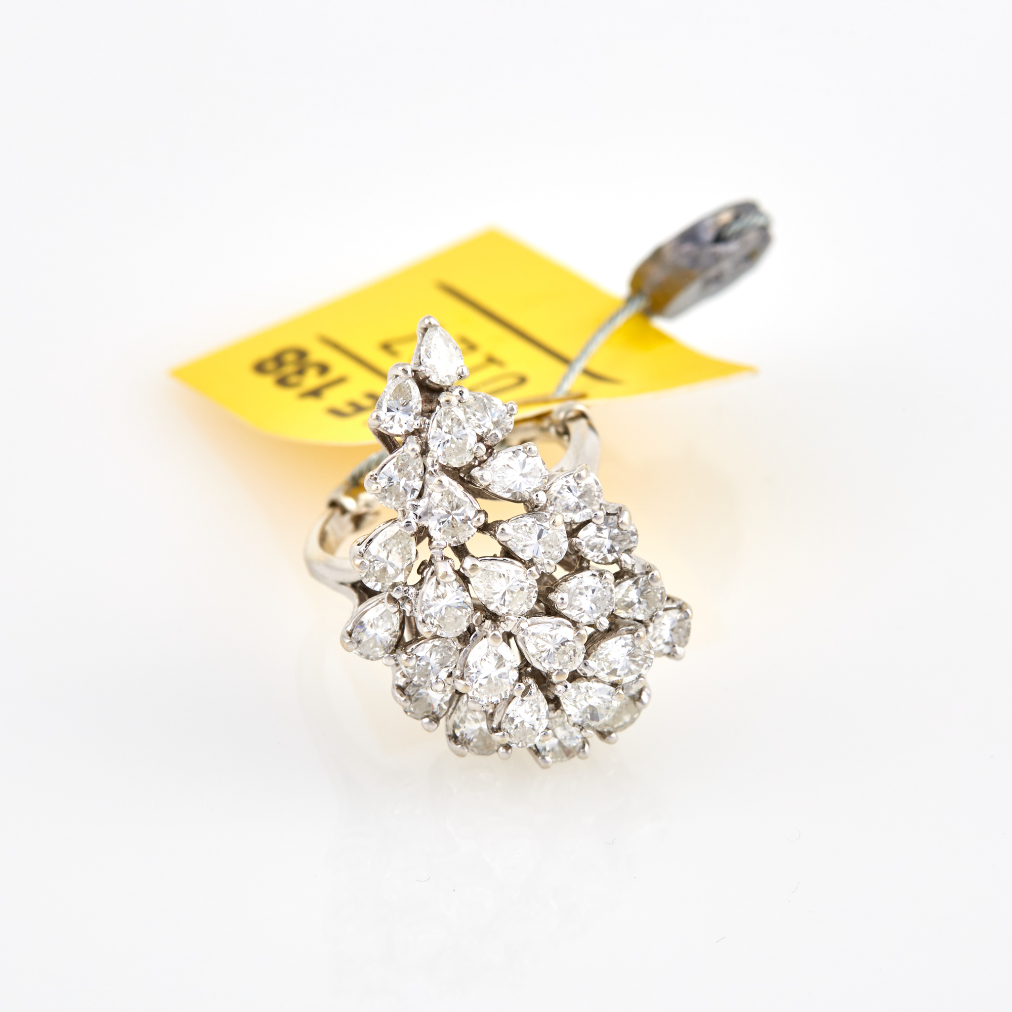 Lot image - Diamond Ring, 27 diamonds about 3.50 cts., 14K 6 dwt.